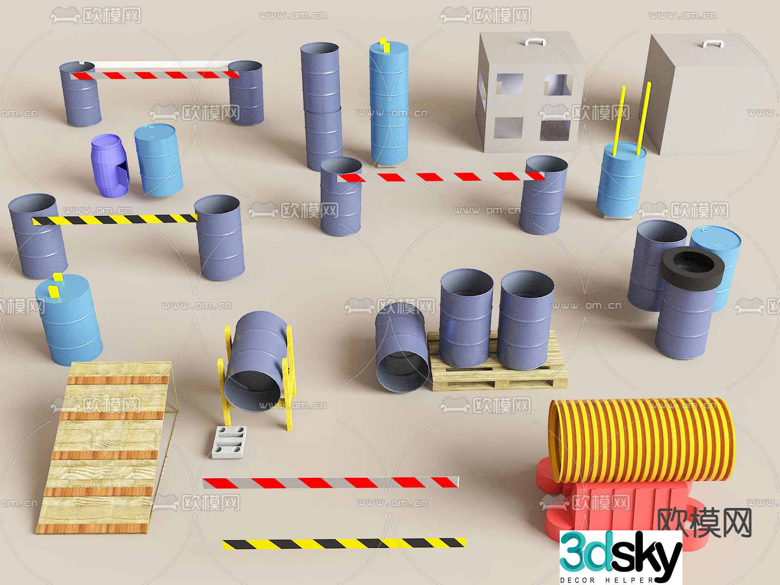 Military shooting gallery shooting props 3d model