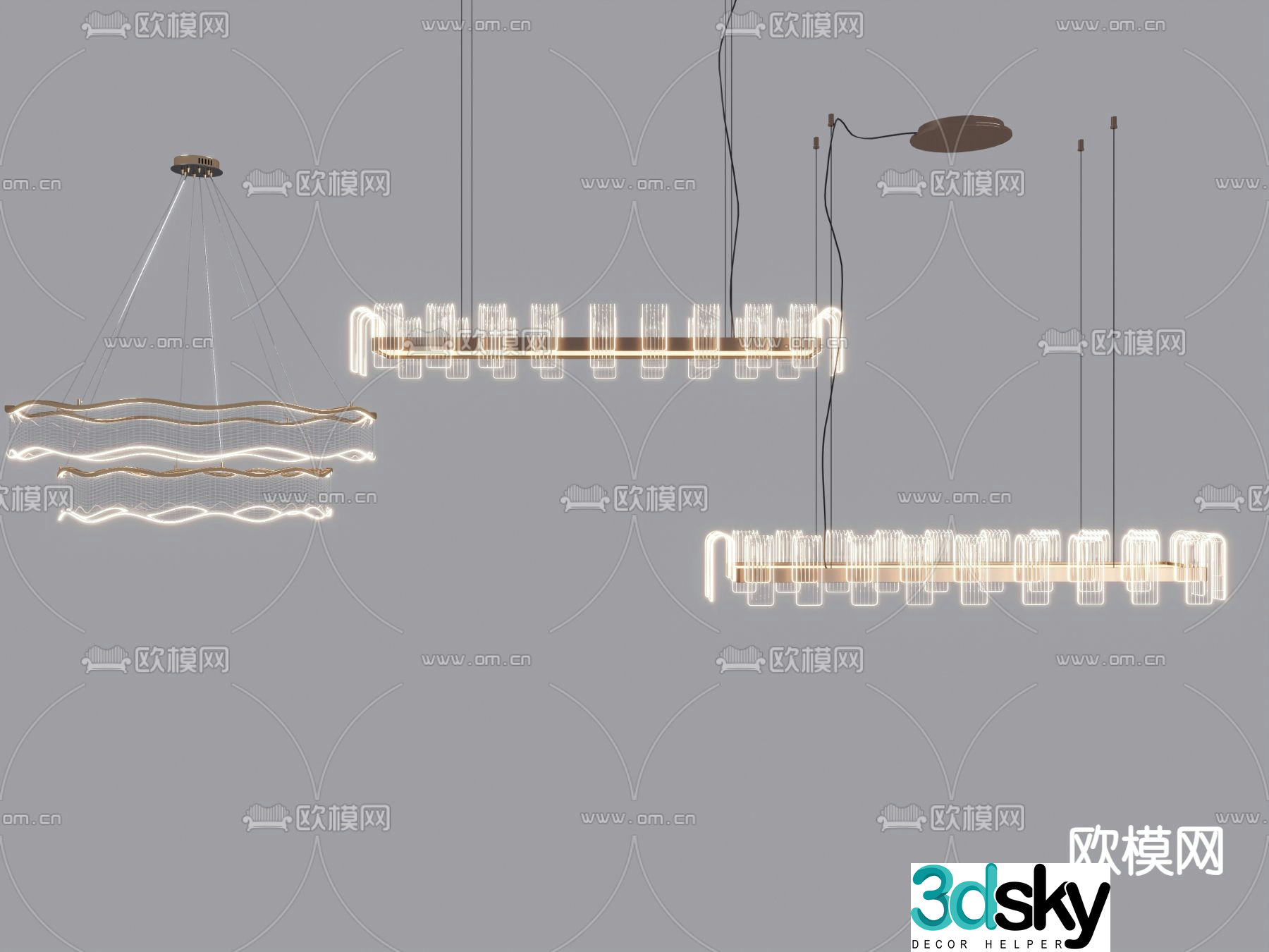 Light luxury chandelier crystal chandelier 3d model