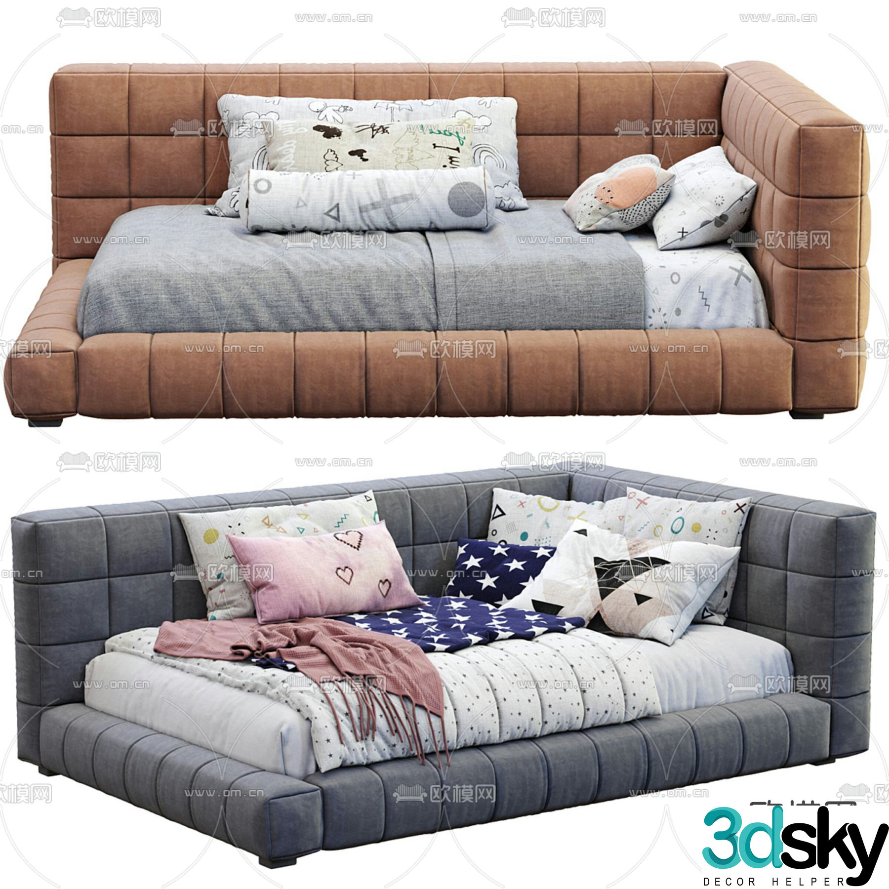 Modern children’s sofa bed 3d model