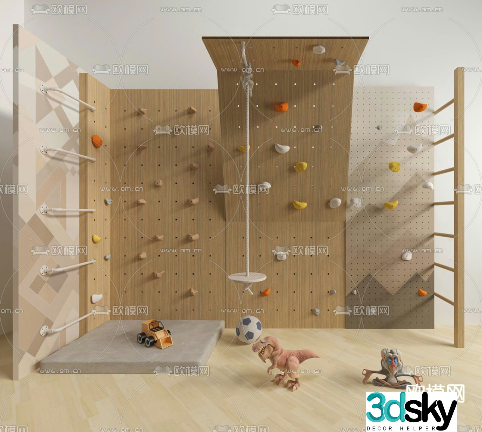 Children's climbing wall climbing frame 3d model