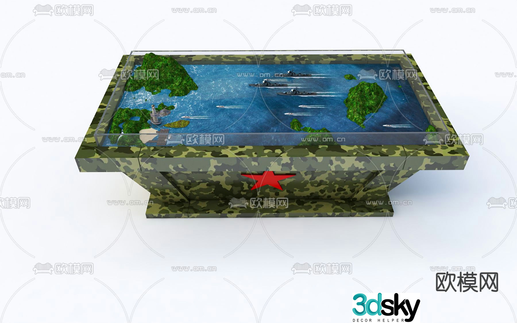 Modern military sand table 3d model