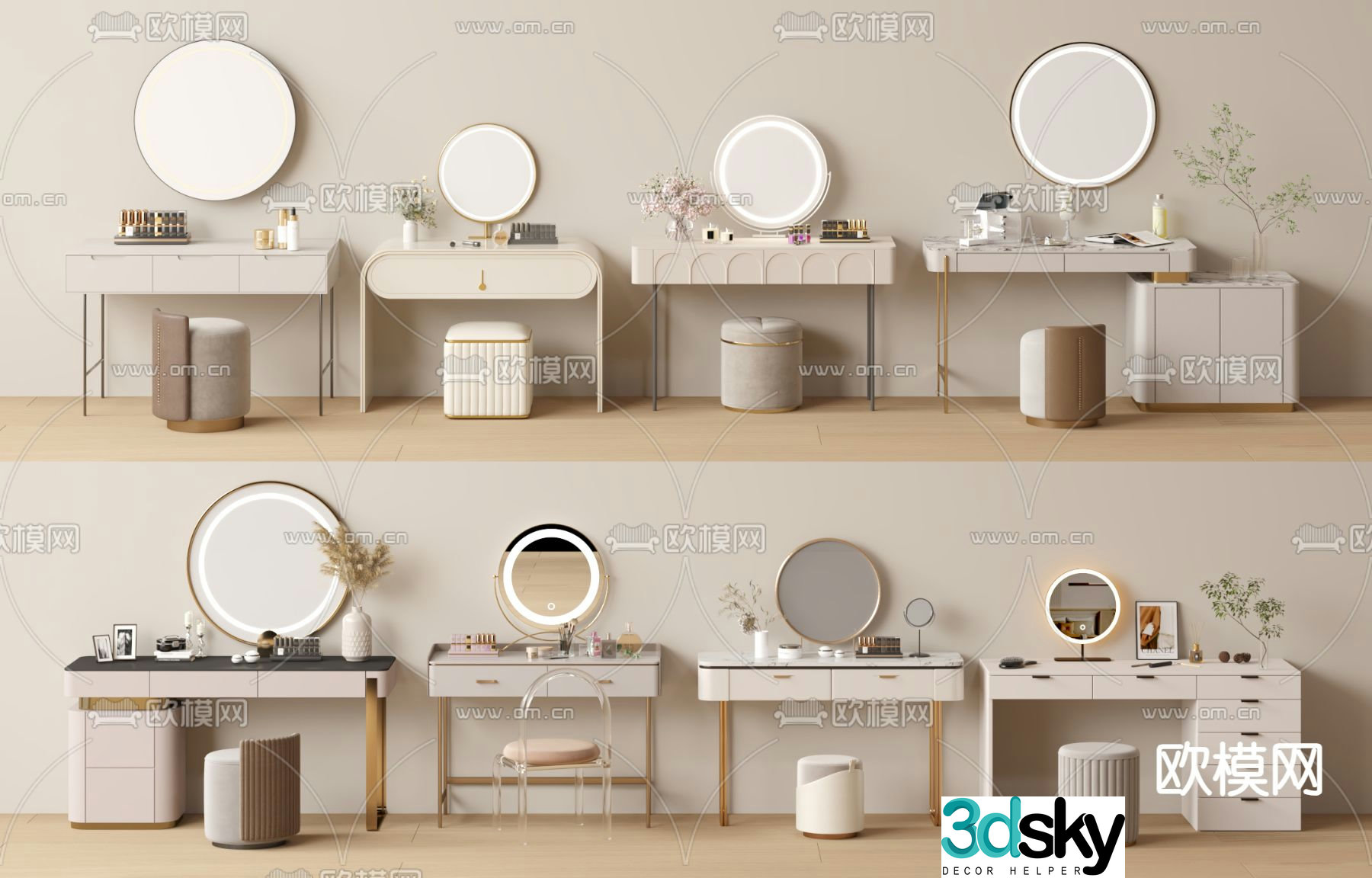Modern dressing table 3d model