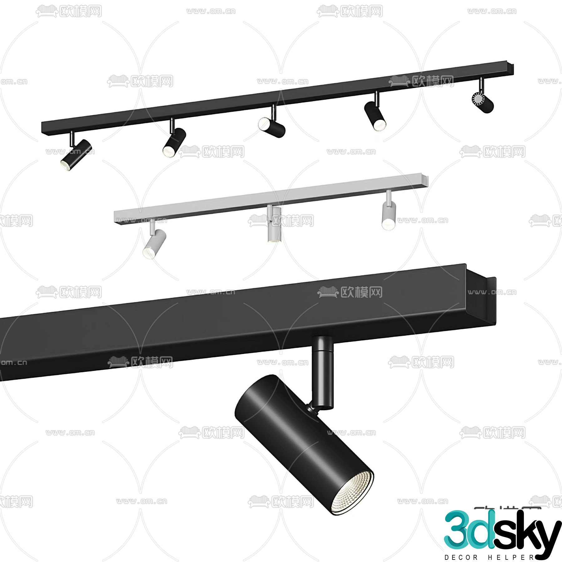 Spotlight Magnetic Lamp Track Light 3D Model
