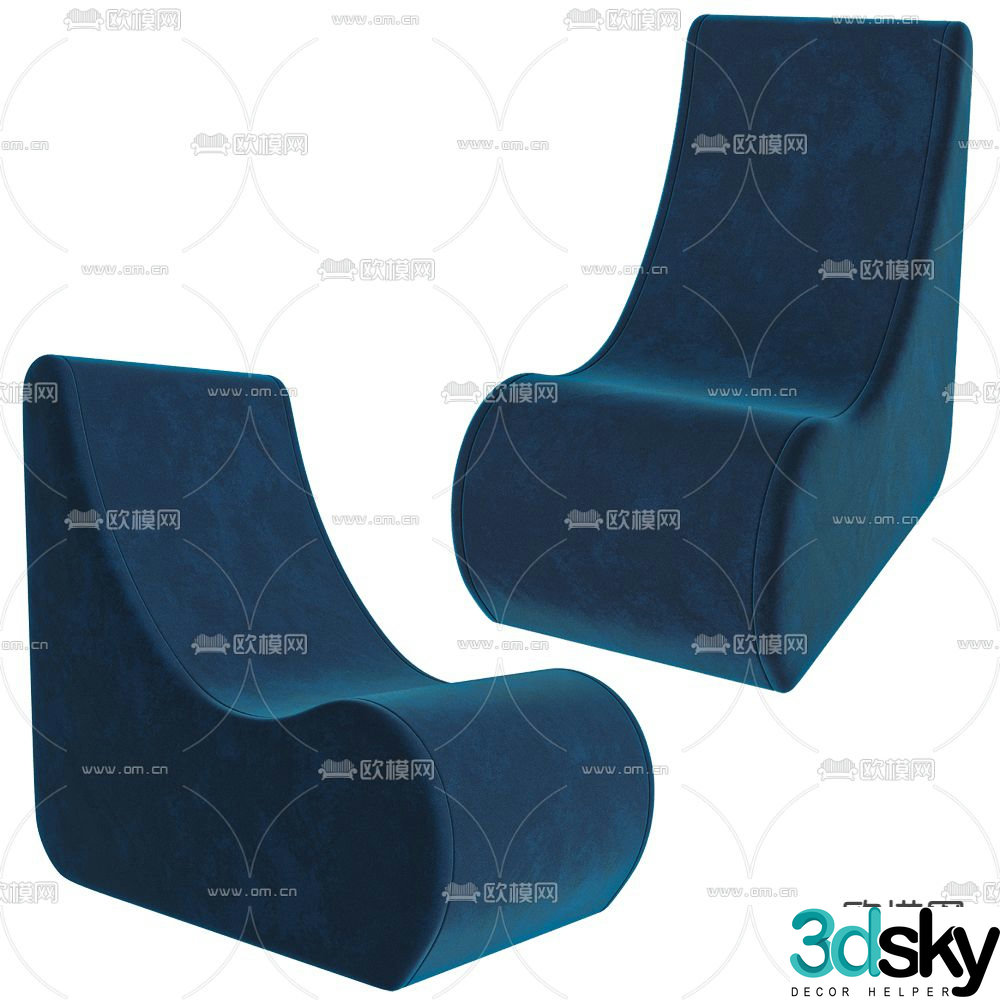 Modern single chair Creative chair Art chair 3d model