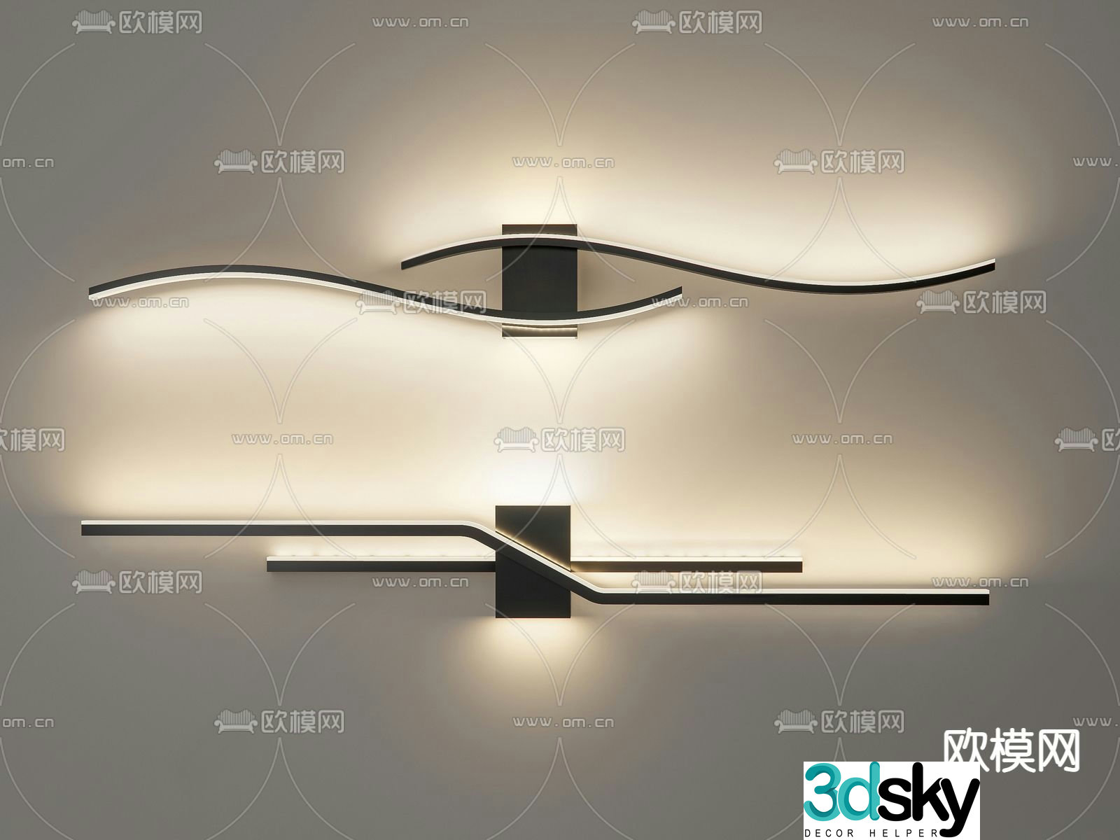 Fashion wall lamp 3d model