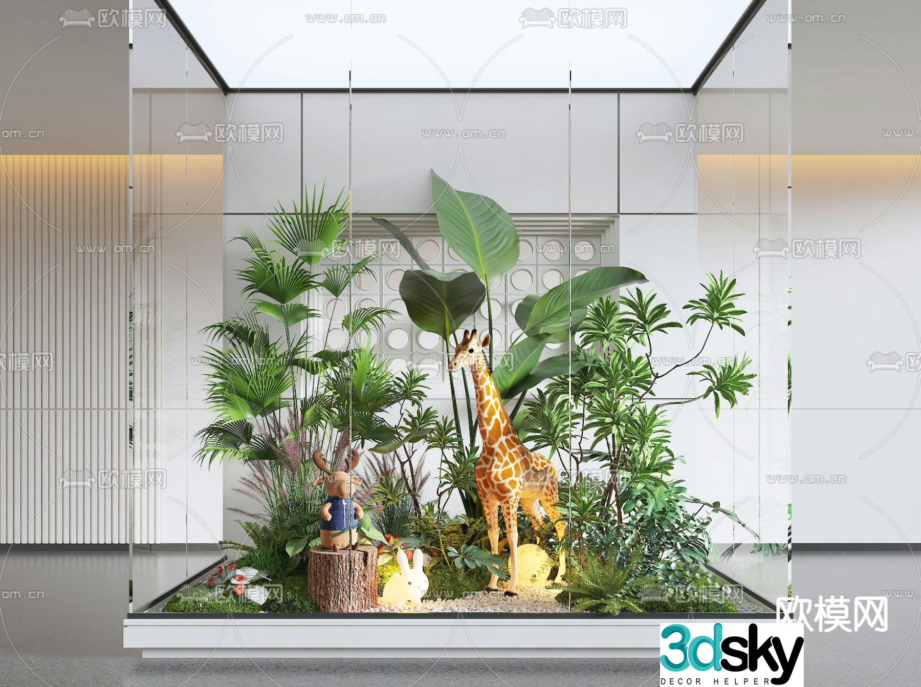 Modern indoor landscape plant landscaping 3d model
