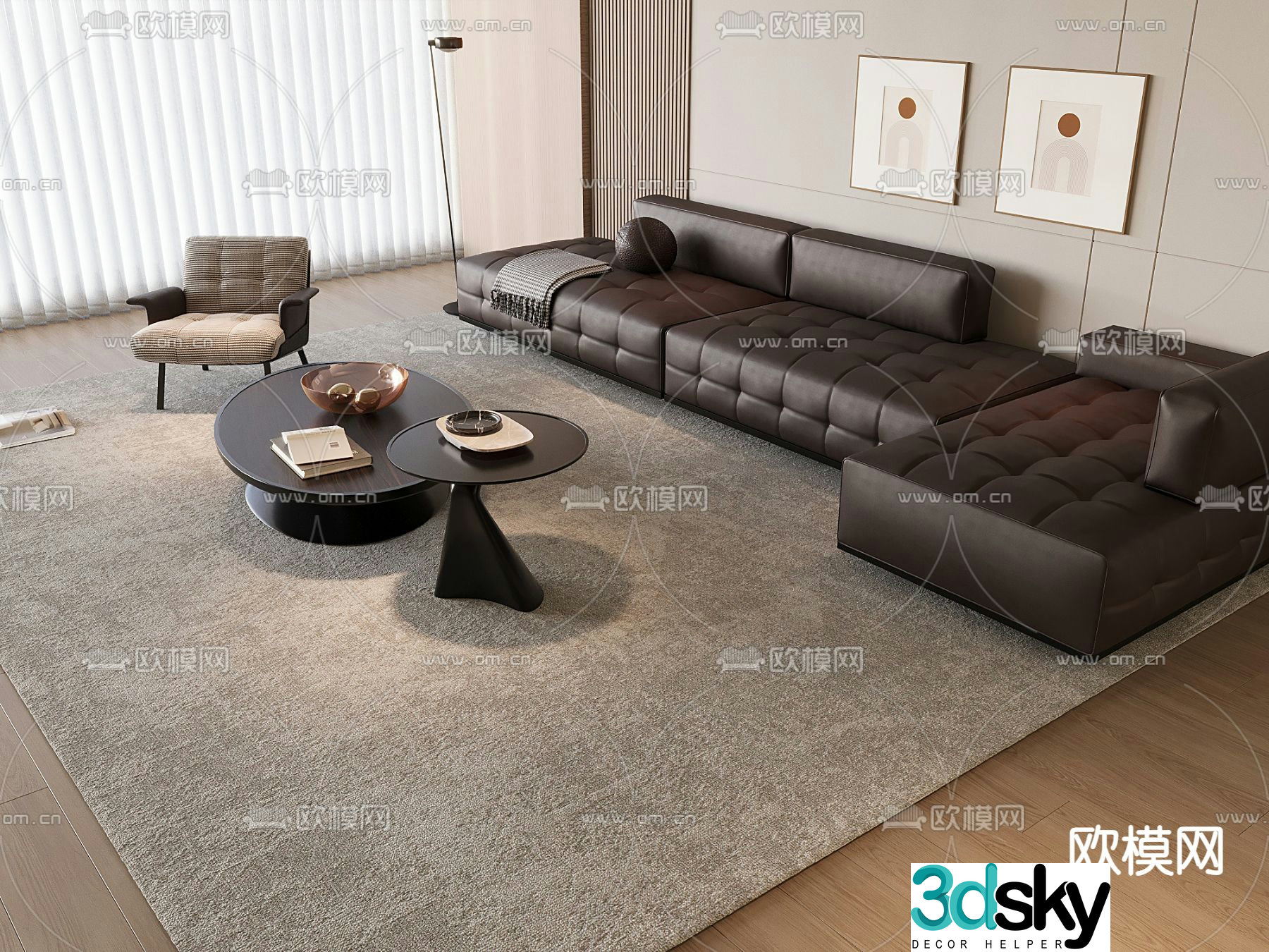 Modern leisure sofa 3d model