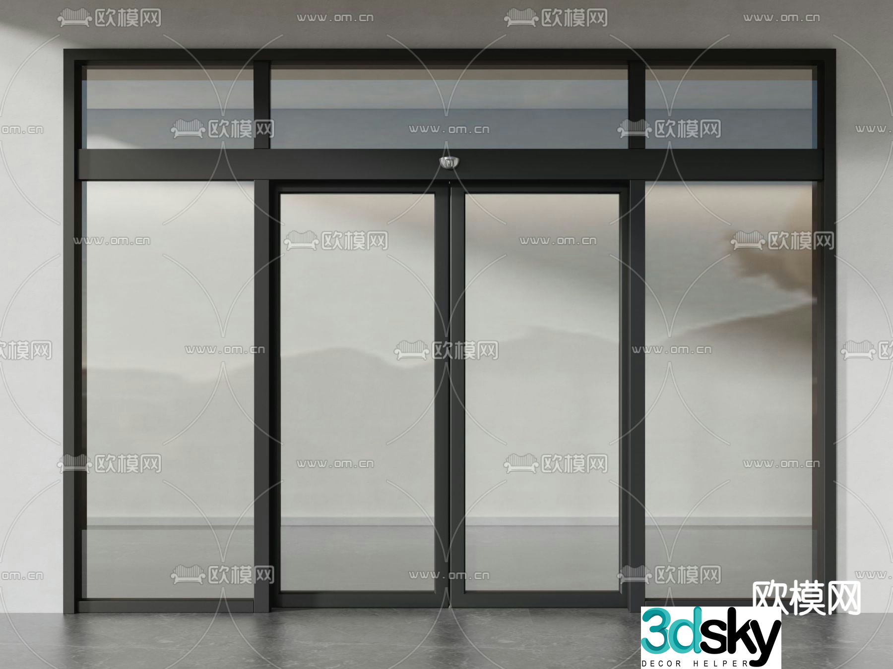 Electric glass door Induction door Automatic door 3D model