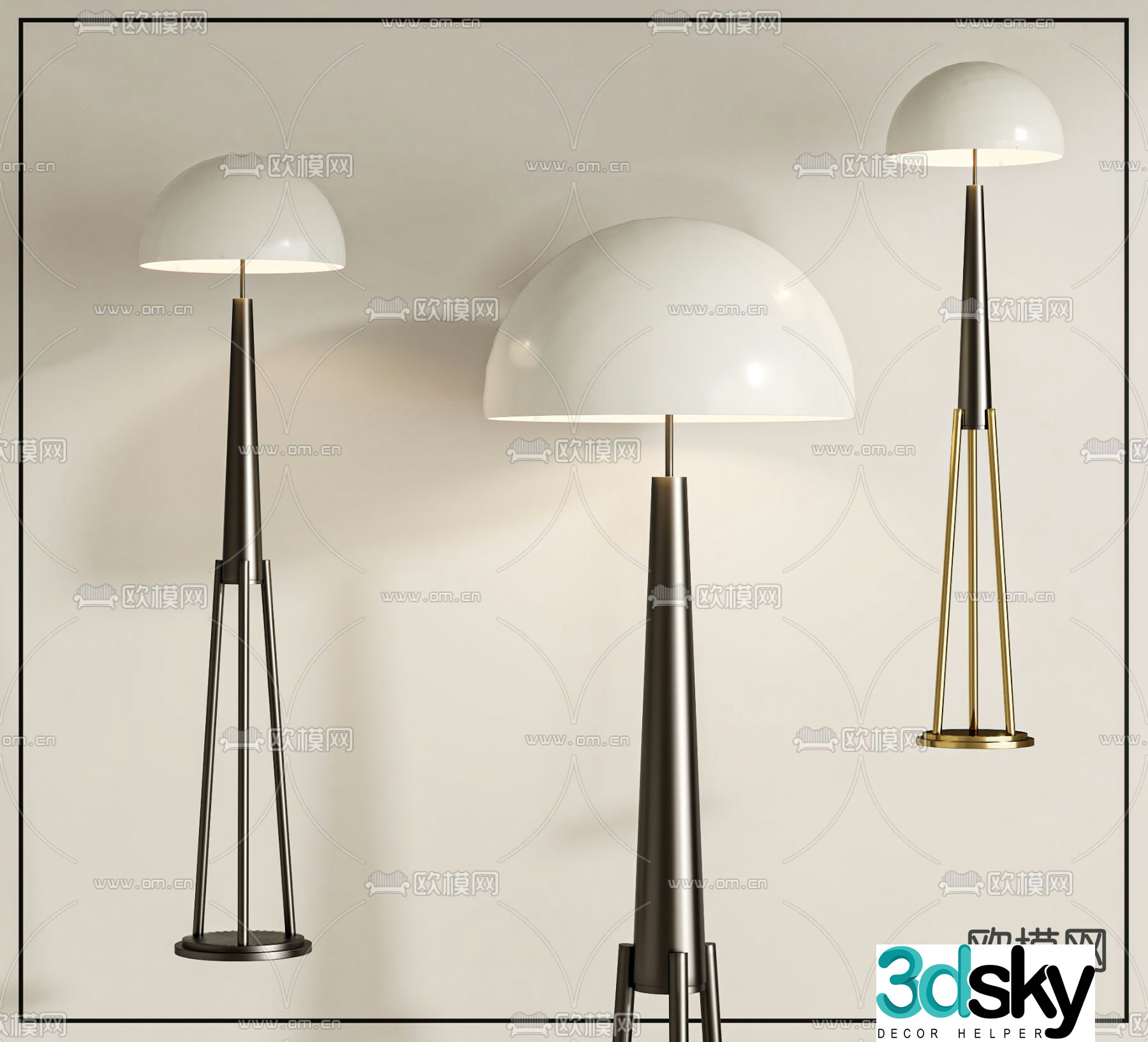 Simple floor lamp 3d model