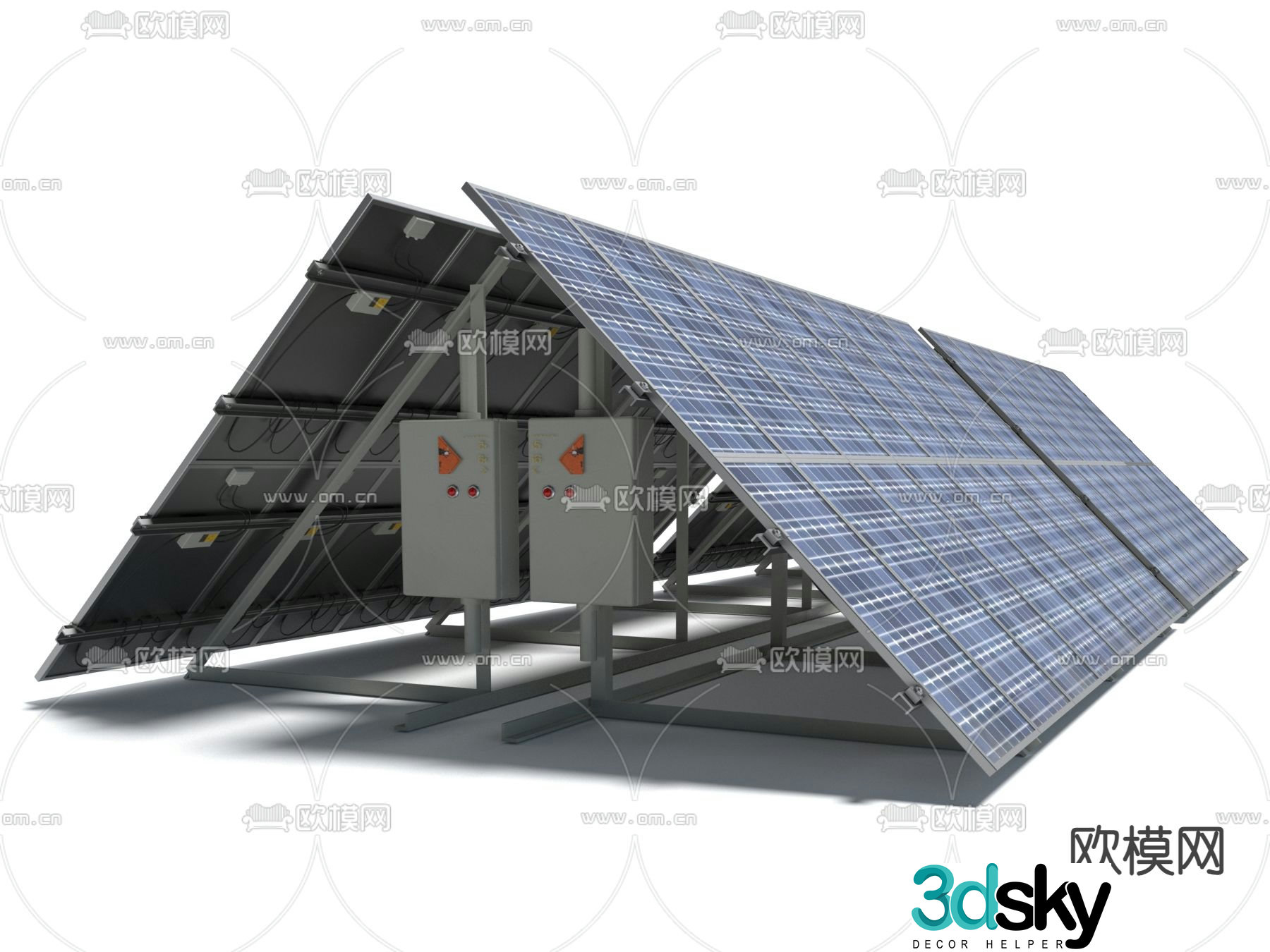 solar panel photovoltaic panel new energy 3d model