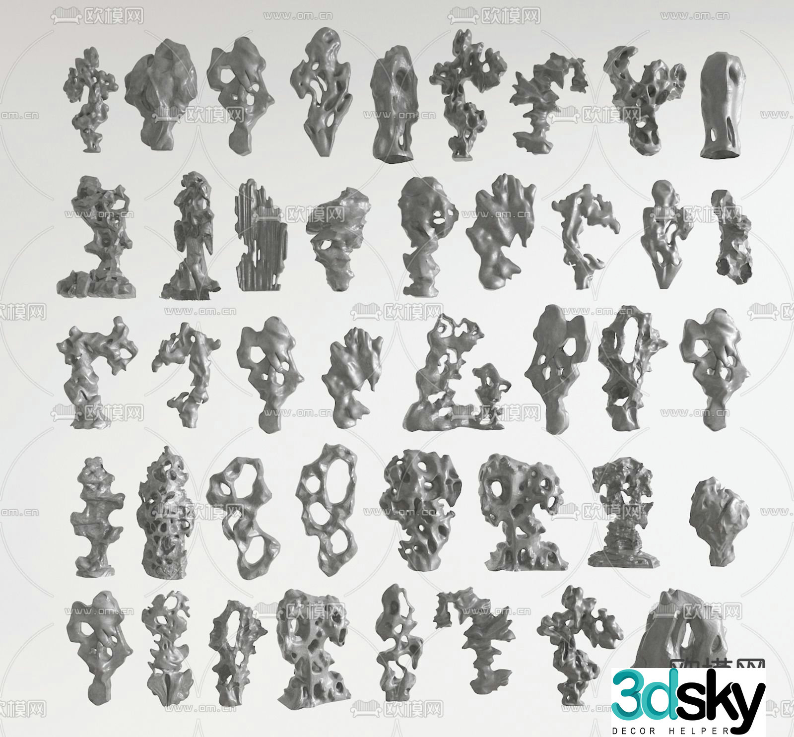 New Chinese style Taihu stone landscape stone modeling stone stone carving 3D model