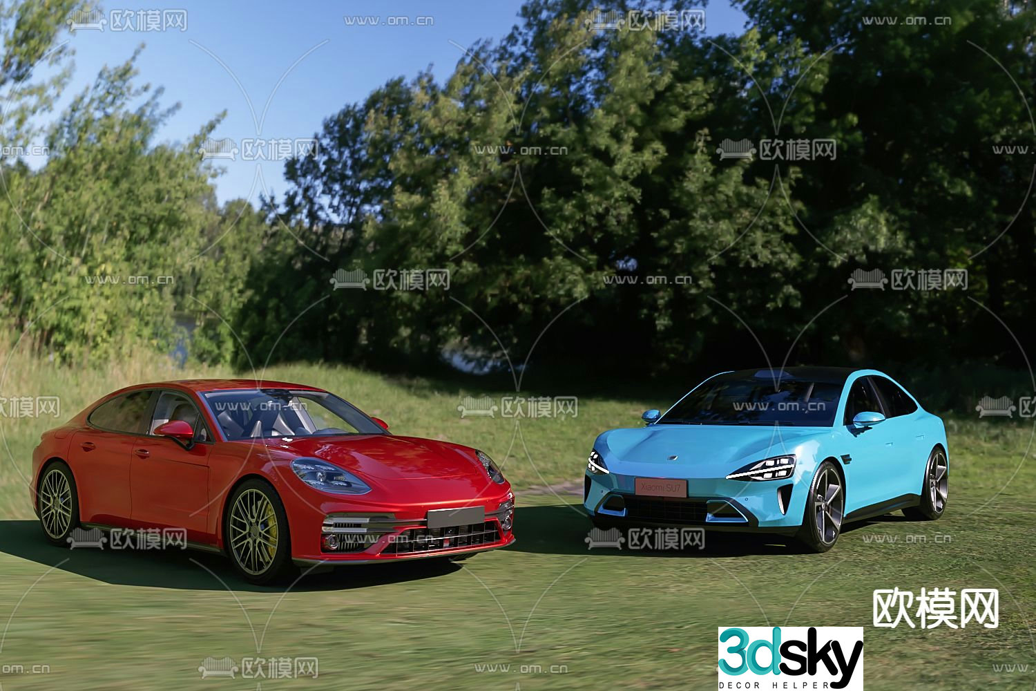 Porsche car Xiaomi car sedan 3d model