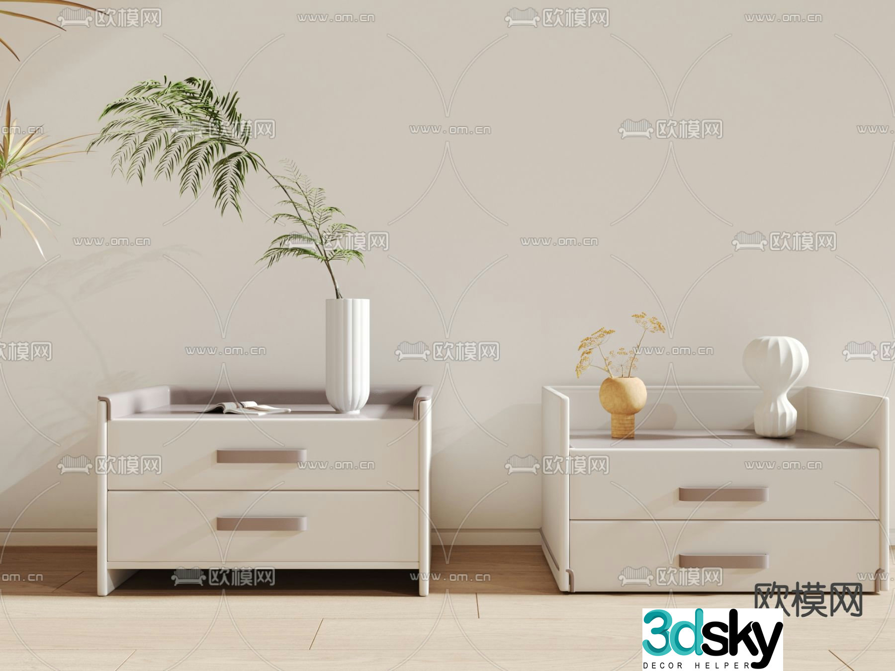 Modern bedside table 3d model