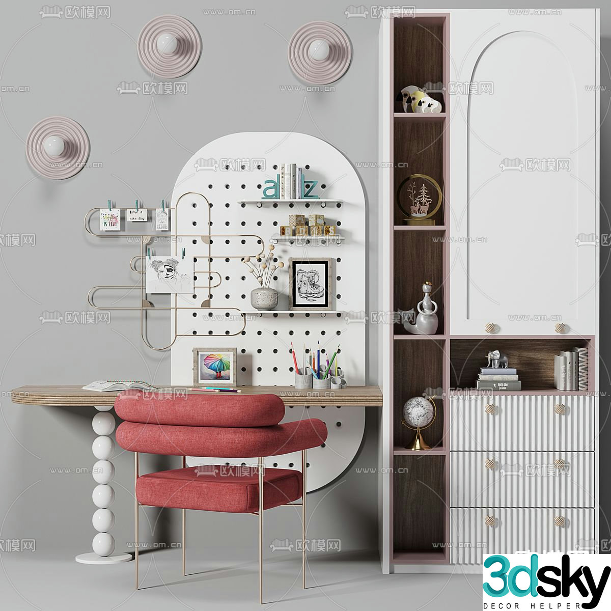 Children’s desk chair 3d model