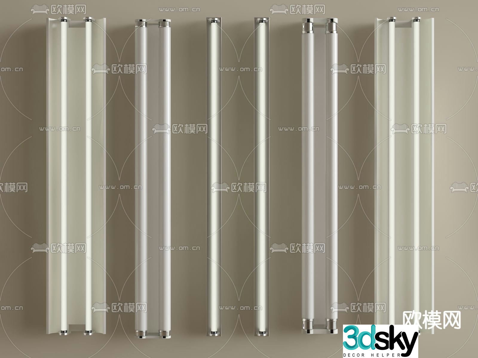 LED fluorescent lamp wall lamp linear lamp 3d model