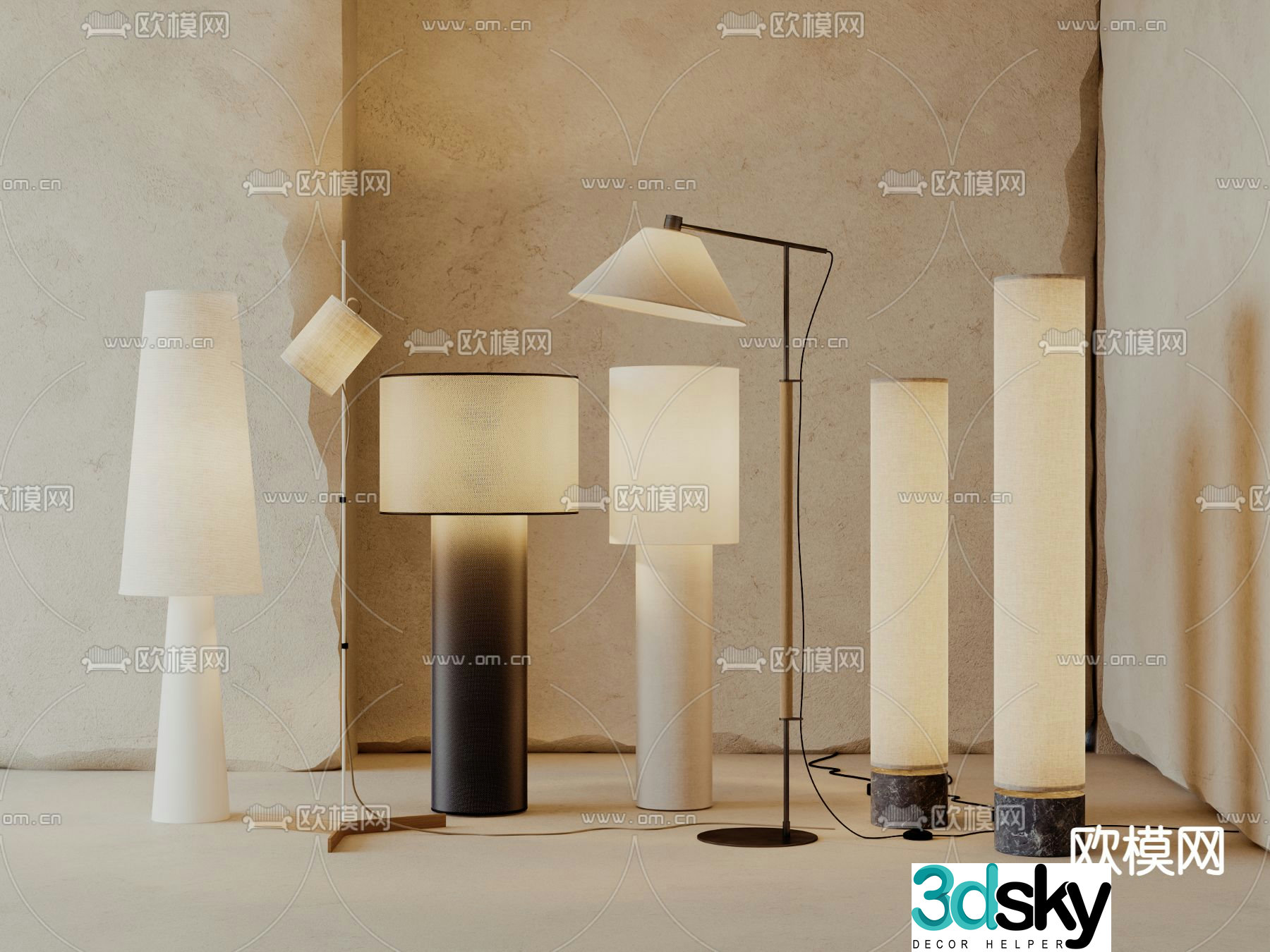 Modern floor lamp 3d model