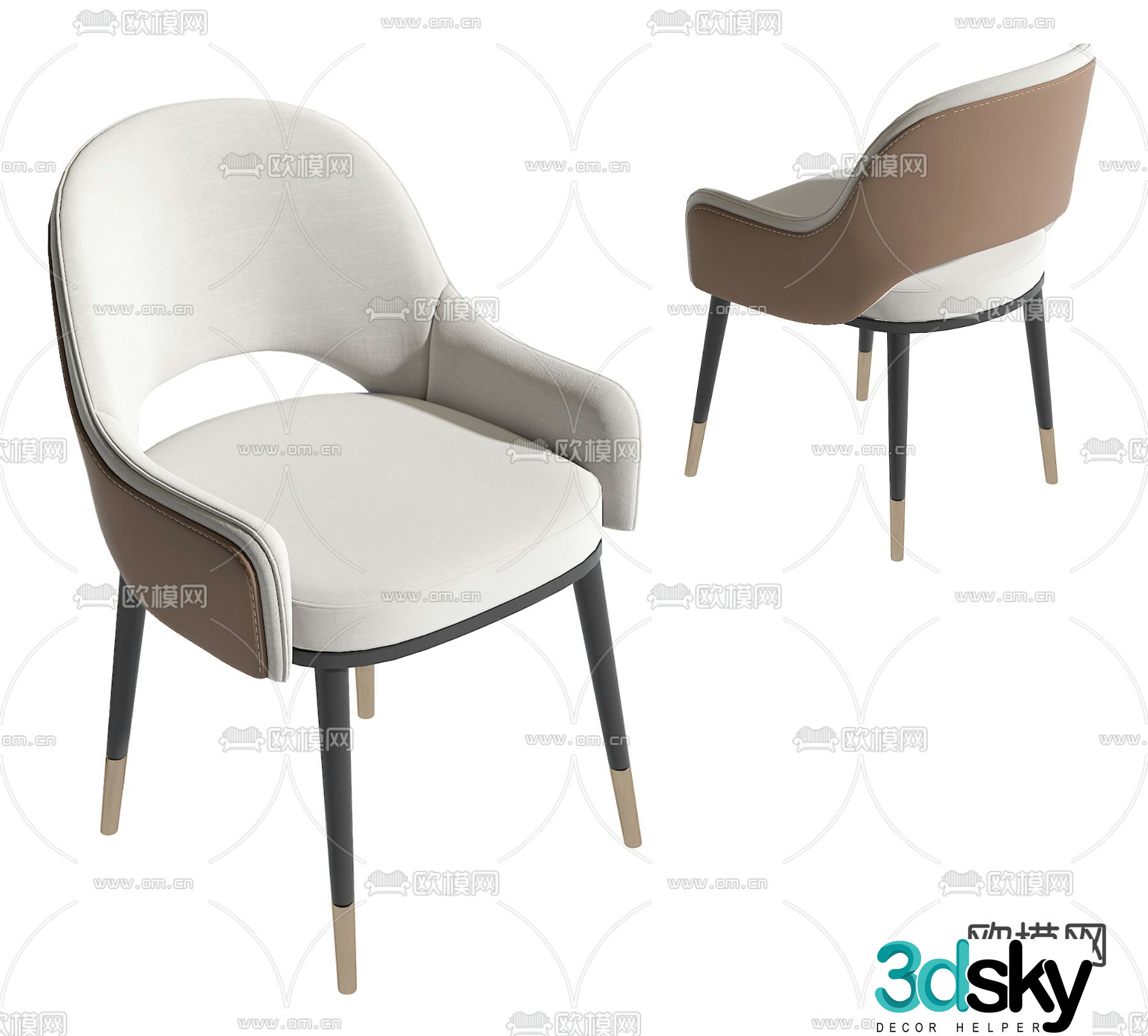 Modern chair dining chair 3d model
