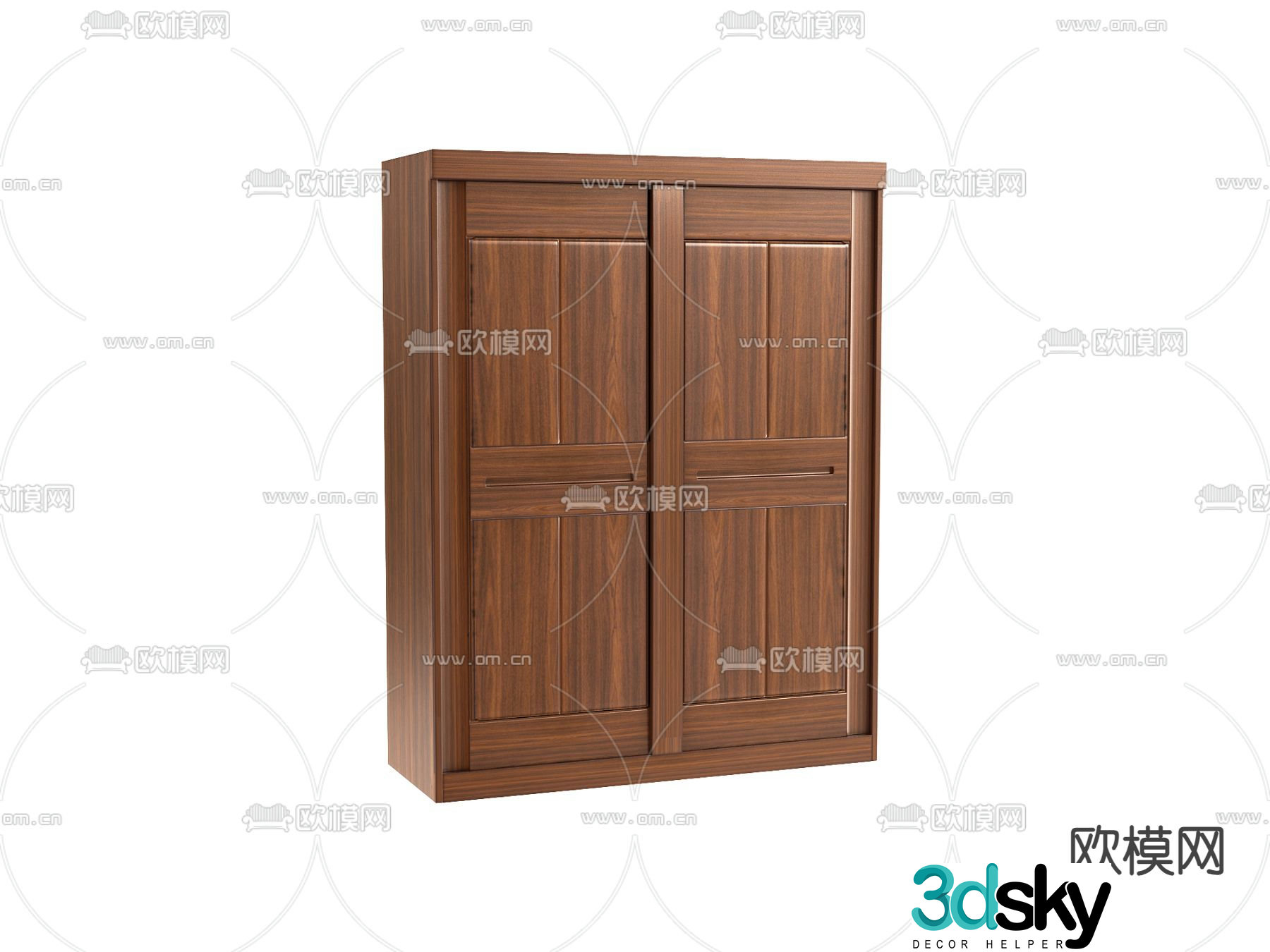 Solid wood wardrobe finished wardrobe 3d model
