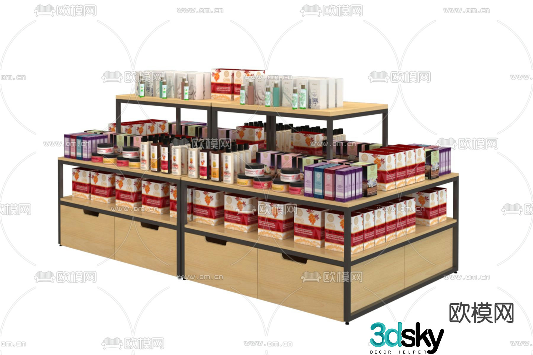 Shelf display cabinet flow table display rack 3D model