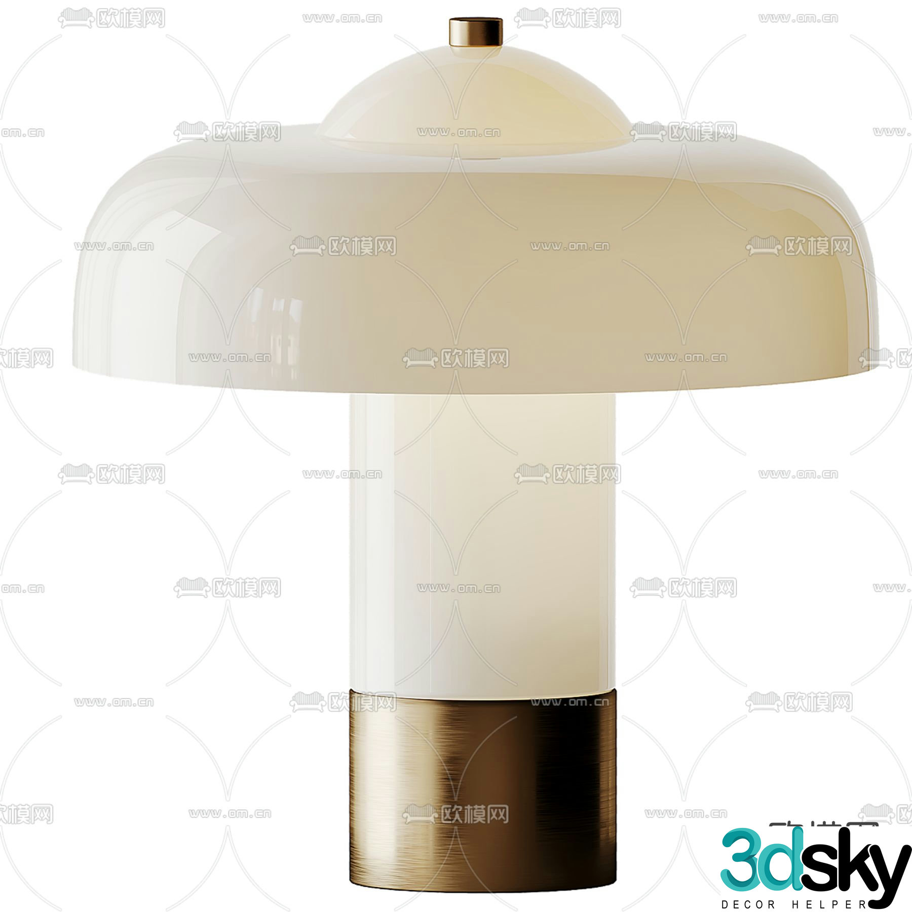 Modern glass table lamp 3d model