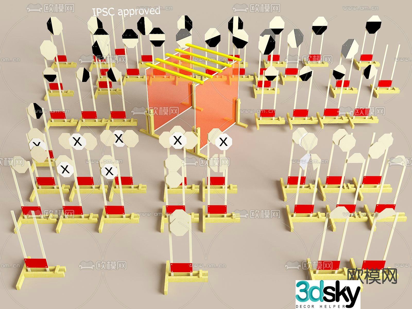 Military shooting gallery shooting props 3d model