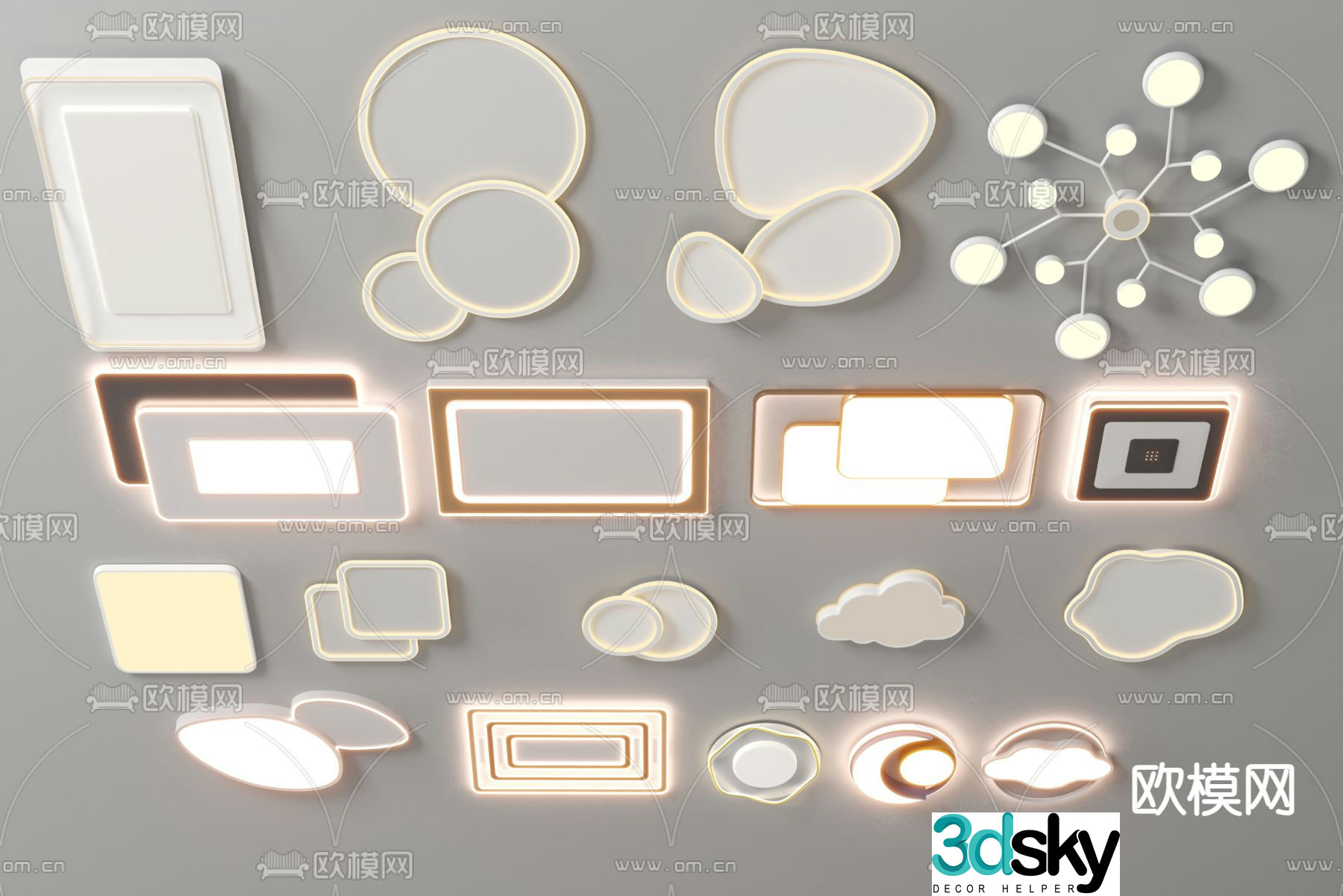 Cream style ceiling lamp bedroom lamp living room lamp 3d model