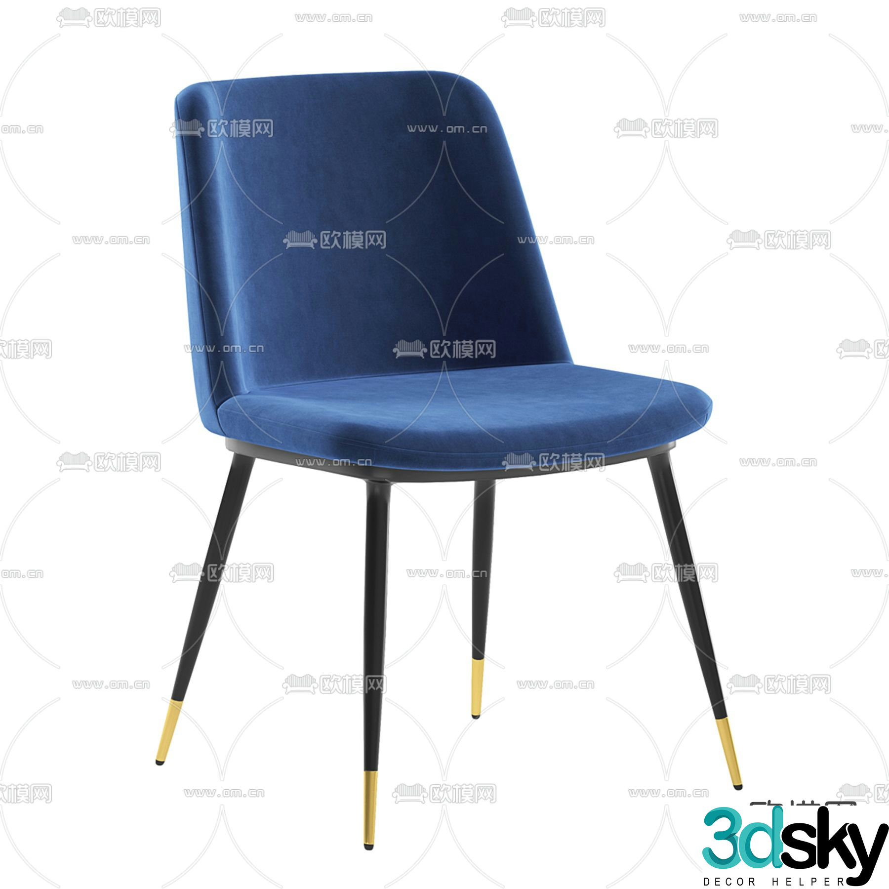 Modern single chair dining chair sofa chair 3d model
