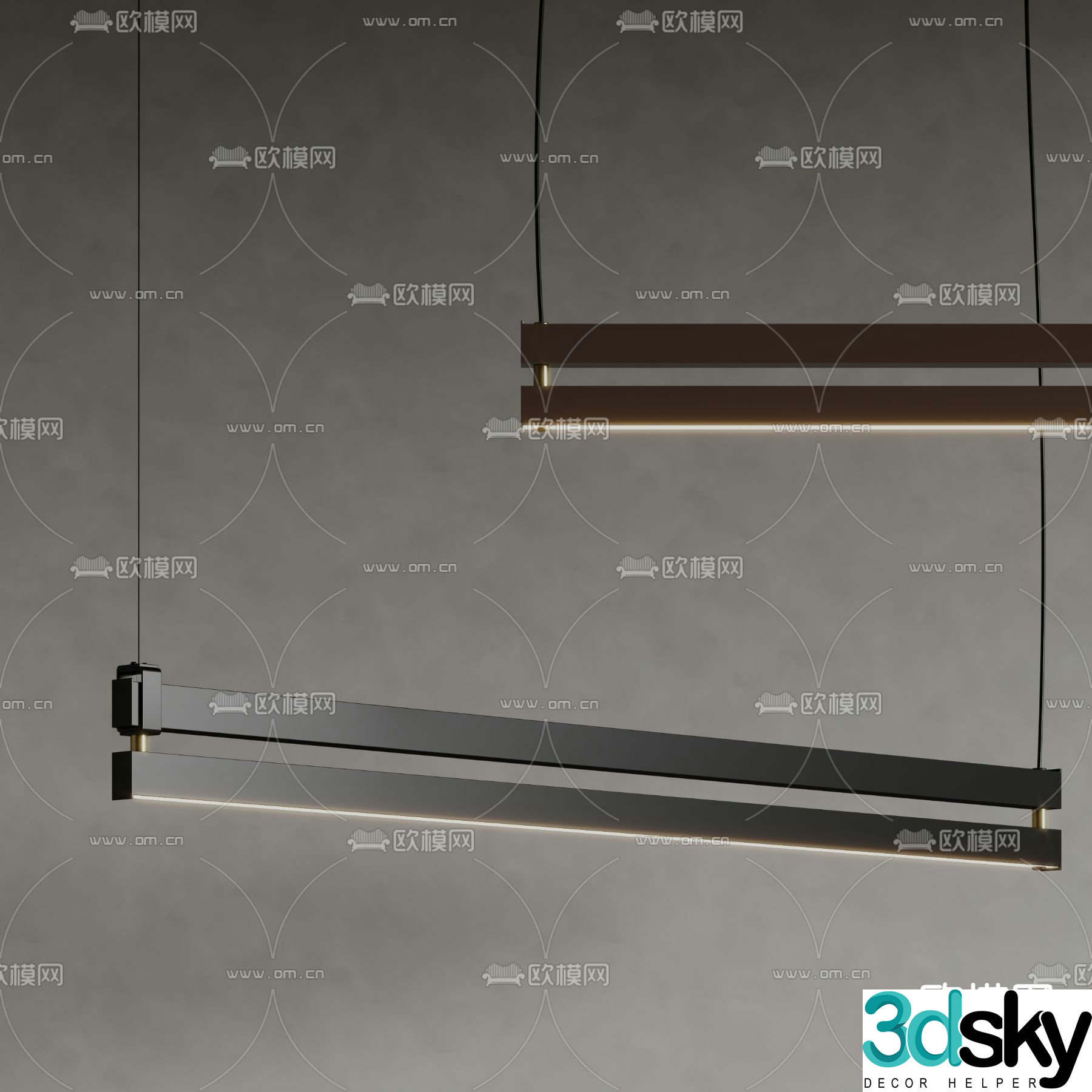 Modern Chandeliers Metal Chandeliers Long Banding Chandeliers 3d Model