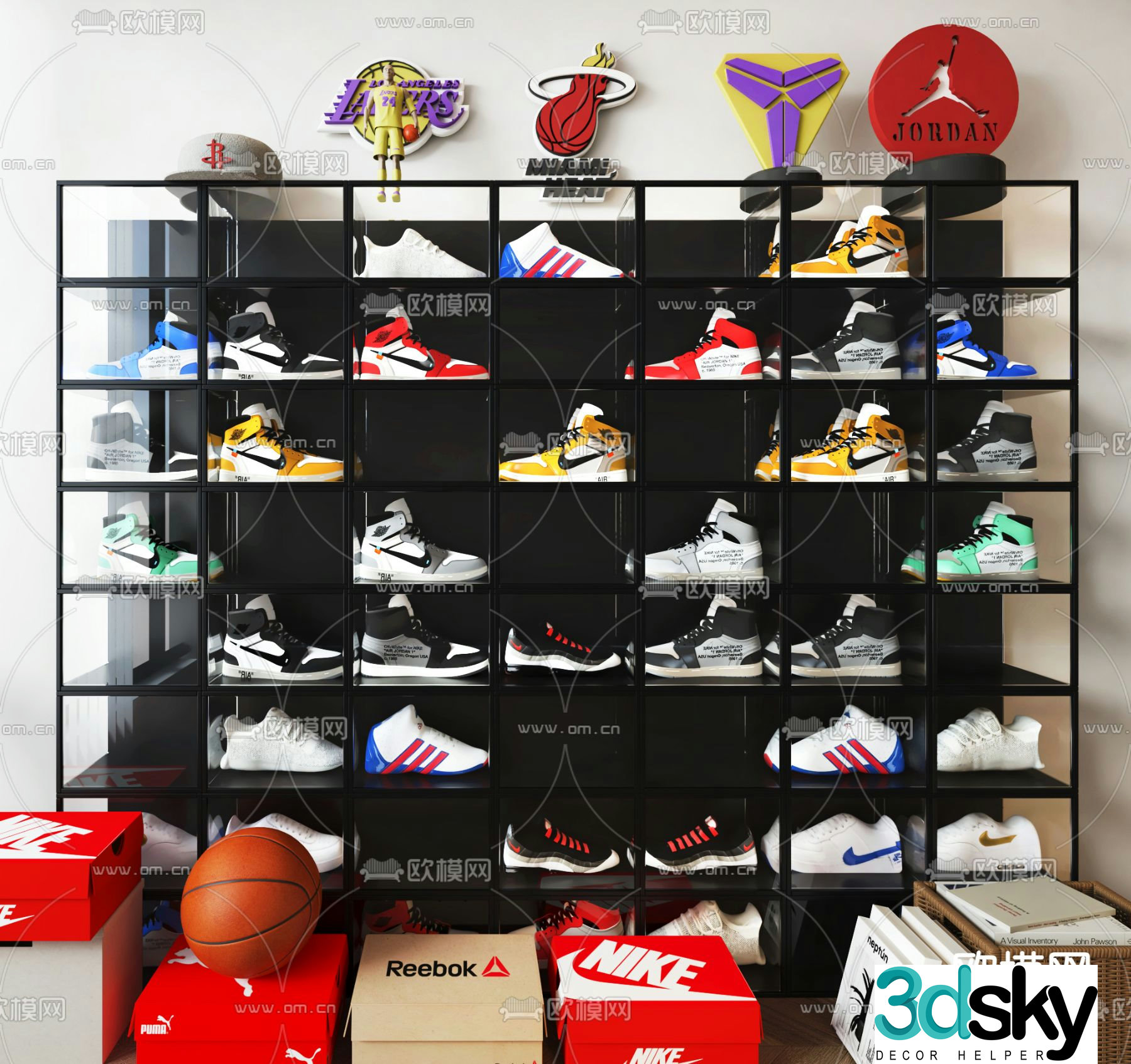 Shoe cabinet shoe rack sports shoes sneakers 3d model