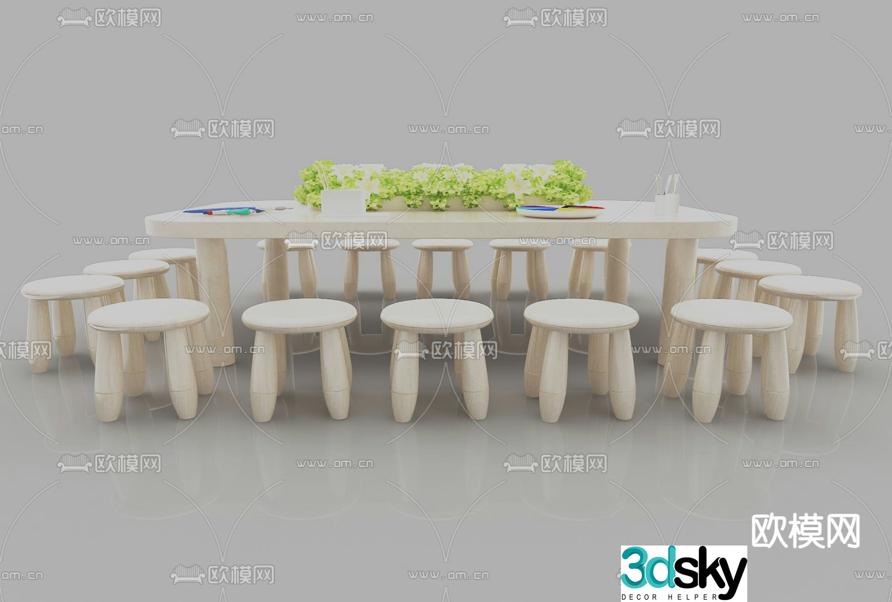 Children’s tables and chairs game tables and chairs 3d model