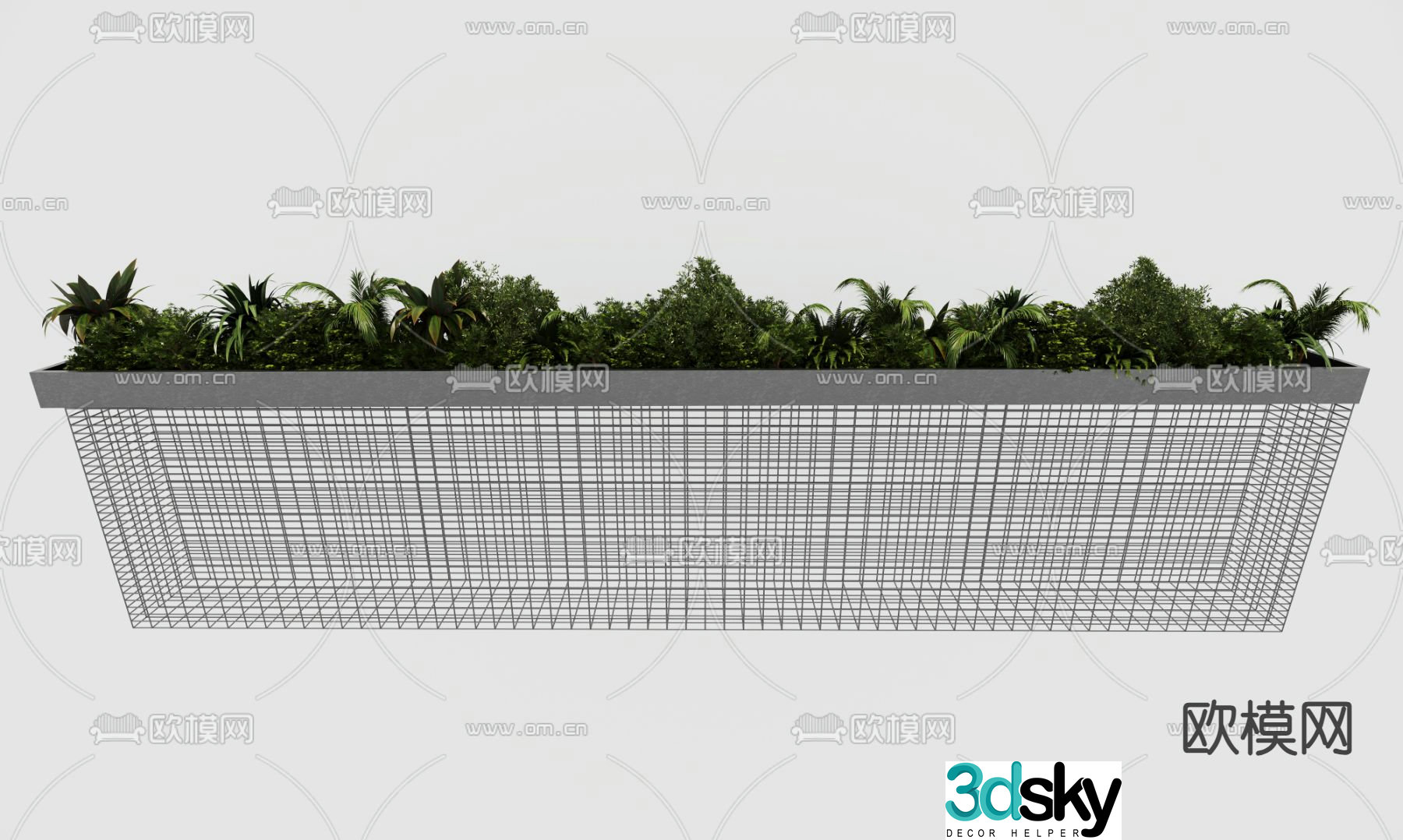 Metal frame plant flower box 3d model