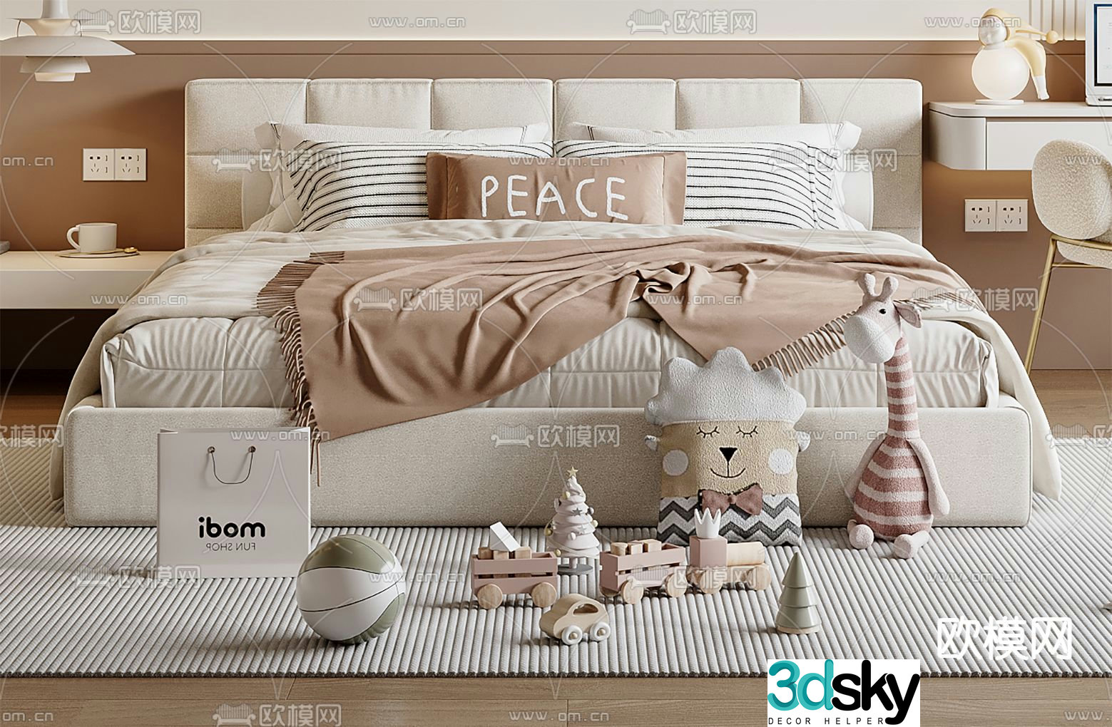 Modern children’s bed 3d model