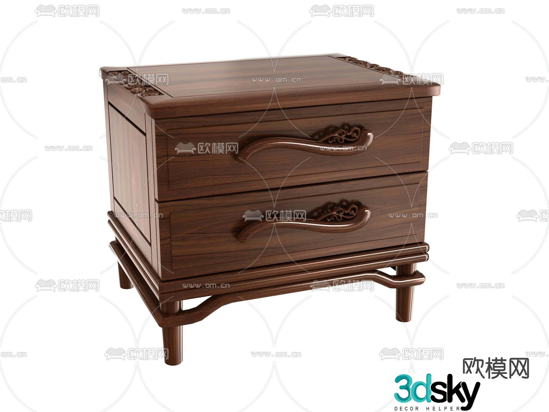 Chinese bedside table 3d model