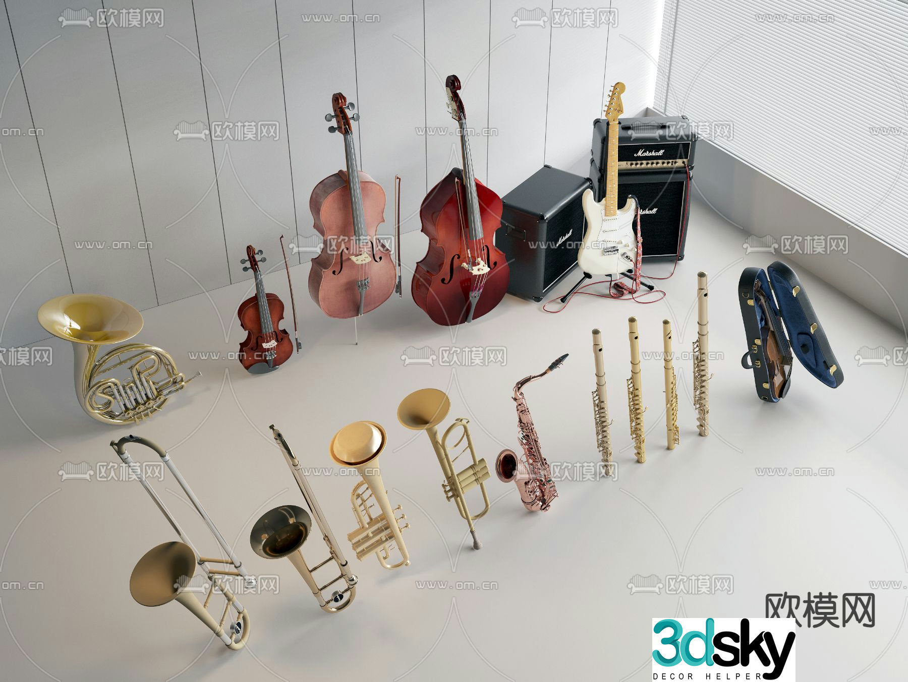 Modern musical instrument equipment 3d model