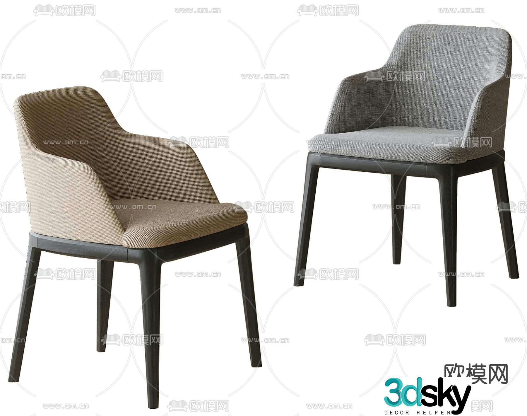 Modern chair dining chair 3d model