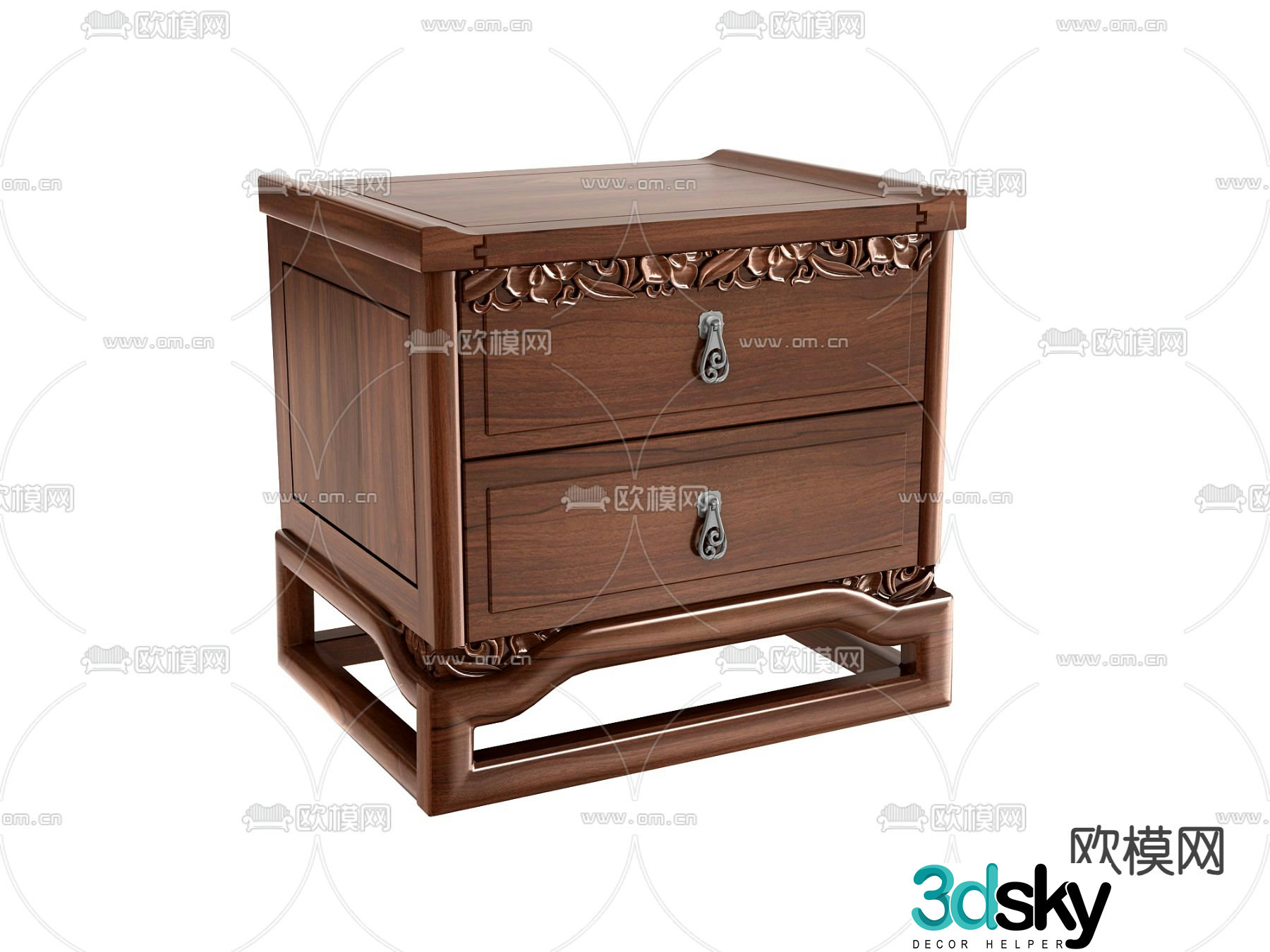 Chinese bedside table 3d model