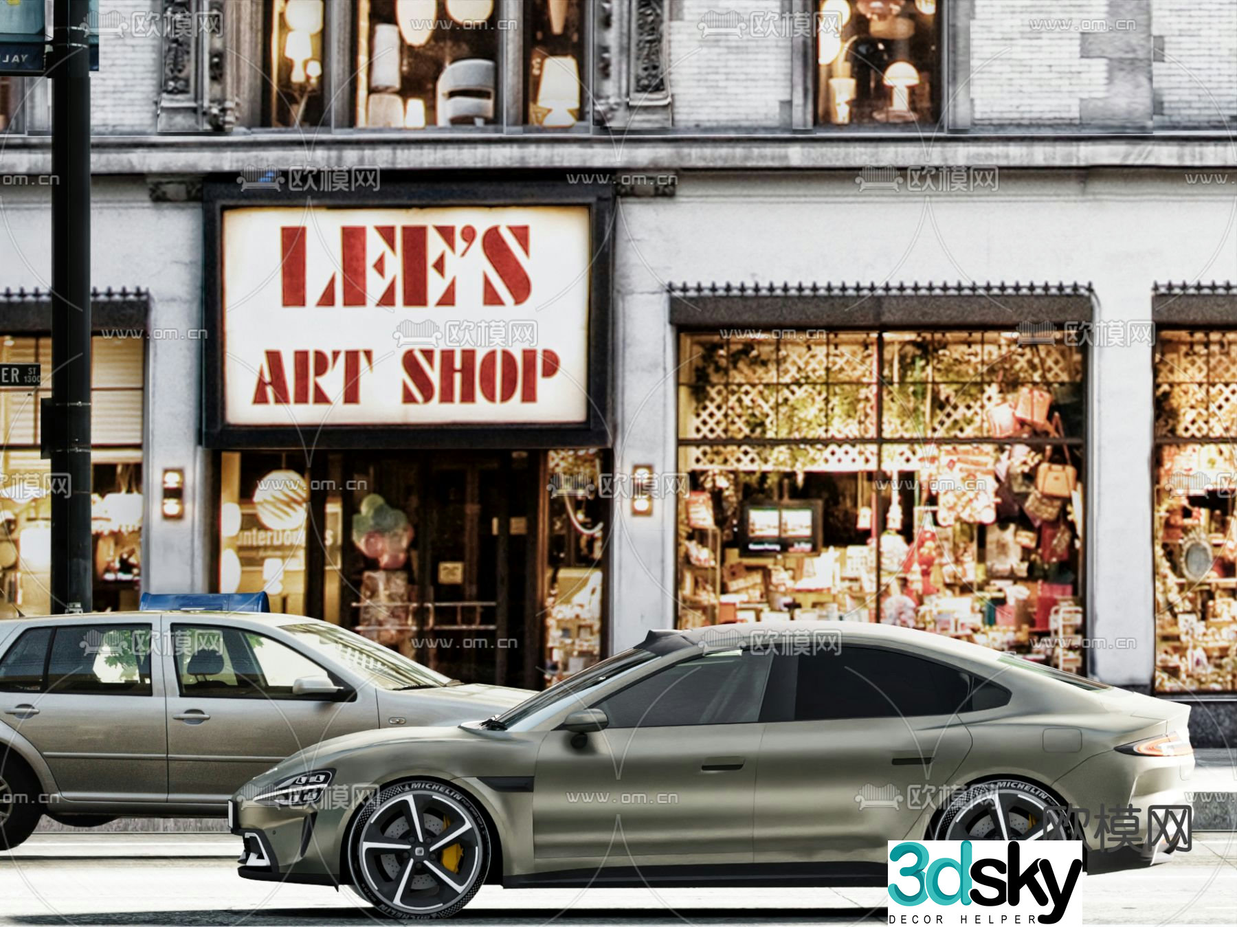 sedan car new energy vehicle 3d model