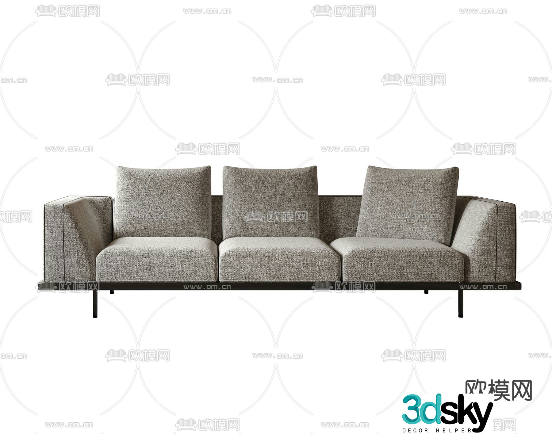 Three person sofa multi person sofa 3d model