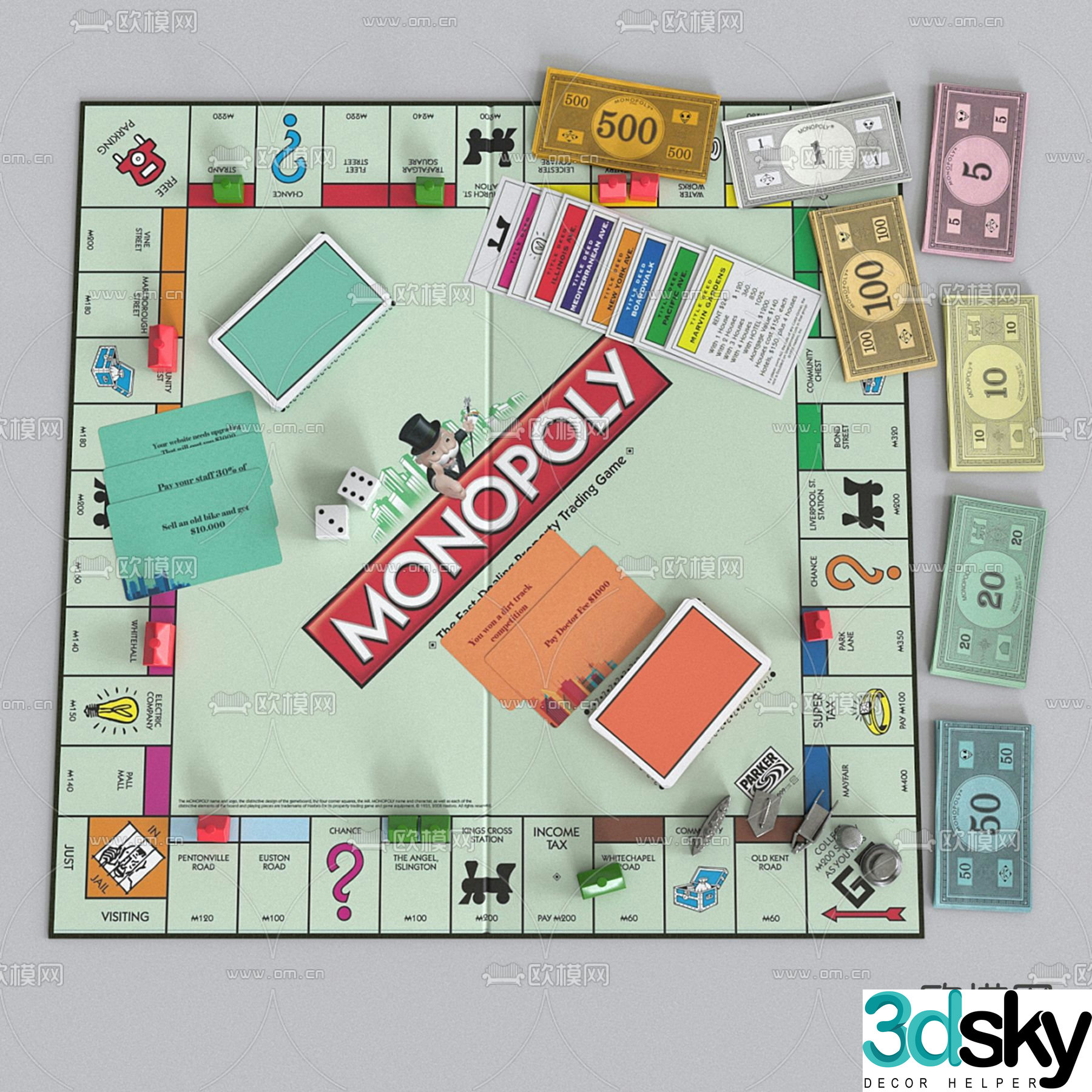 Children’s toys table cards toys playing cards 3d model