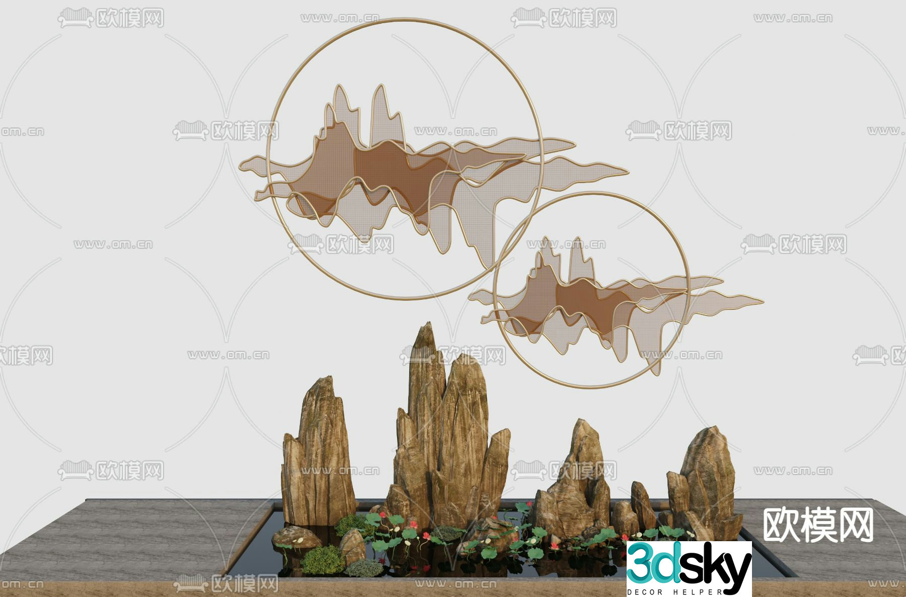 Indoor landscaping landscape sketch 3d model