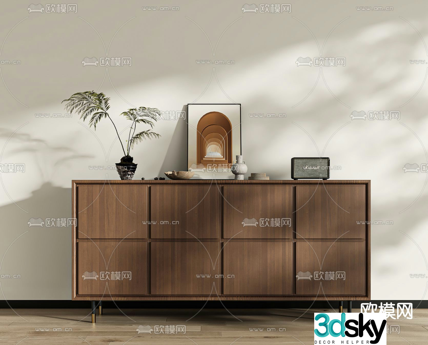 Medieval style entrance cabinet 3D model