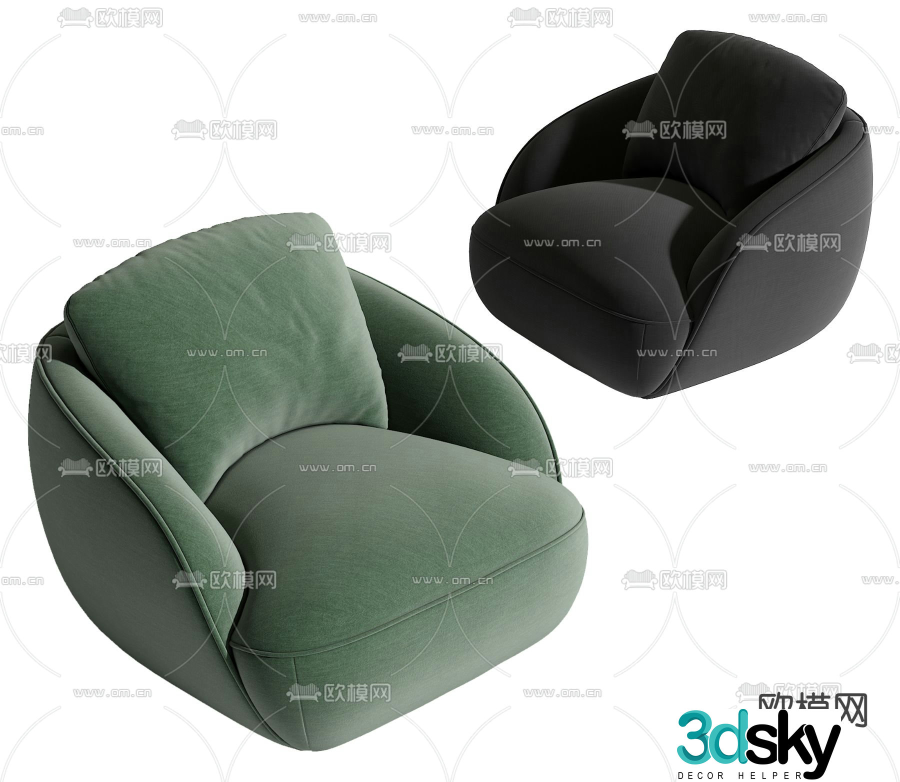 Single sofa leisure sofa 3d model