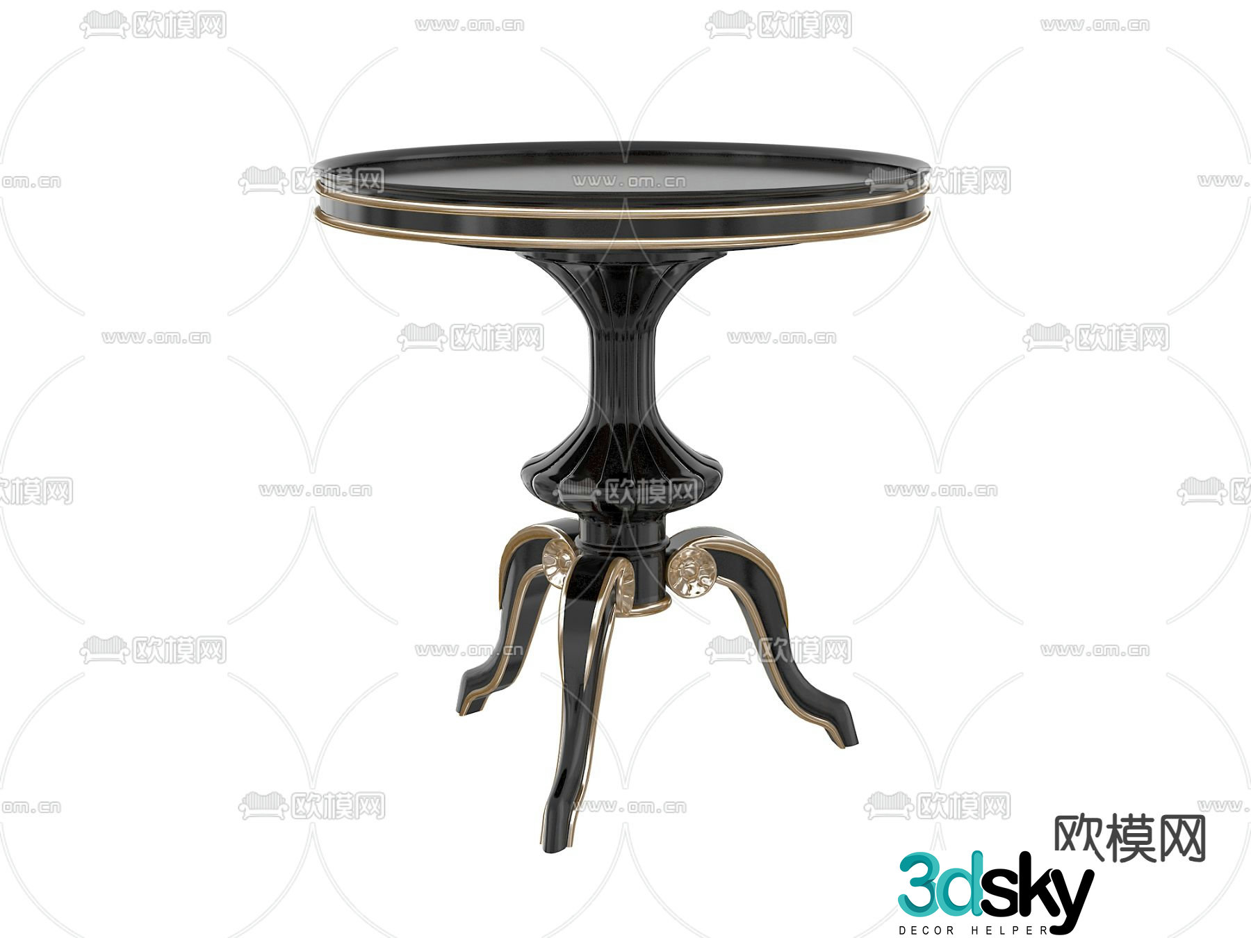 Simple Euclidean angular table round table side table table table 3D model