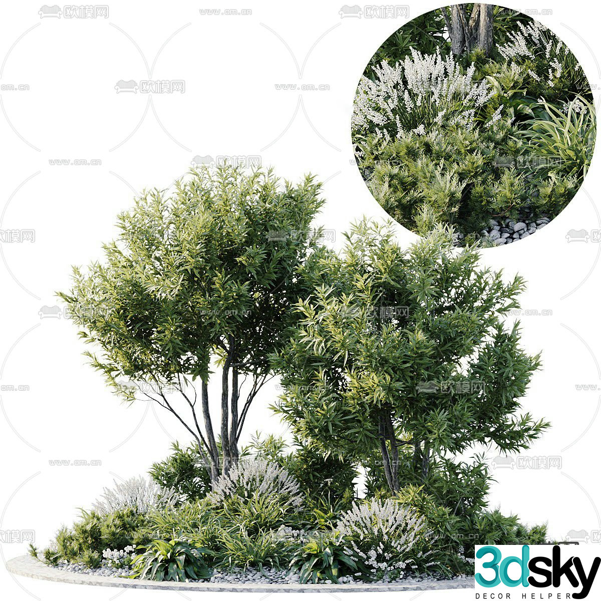 Plant landscape sketch 3d model