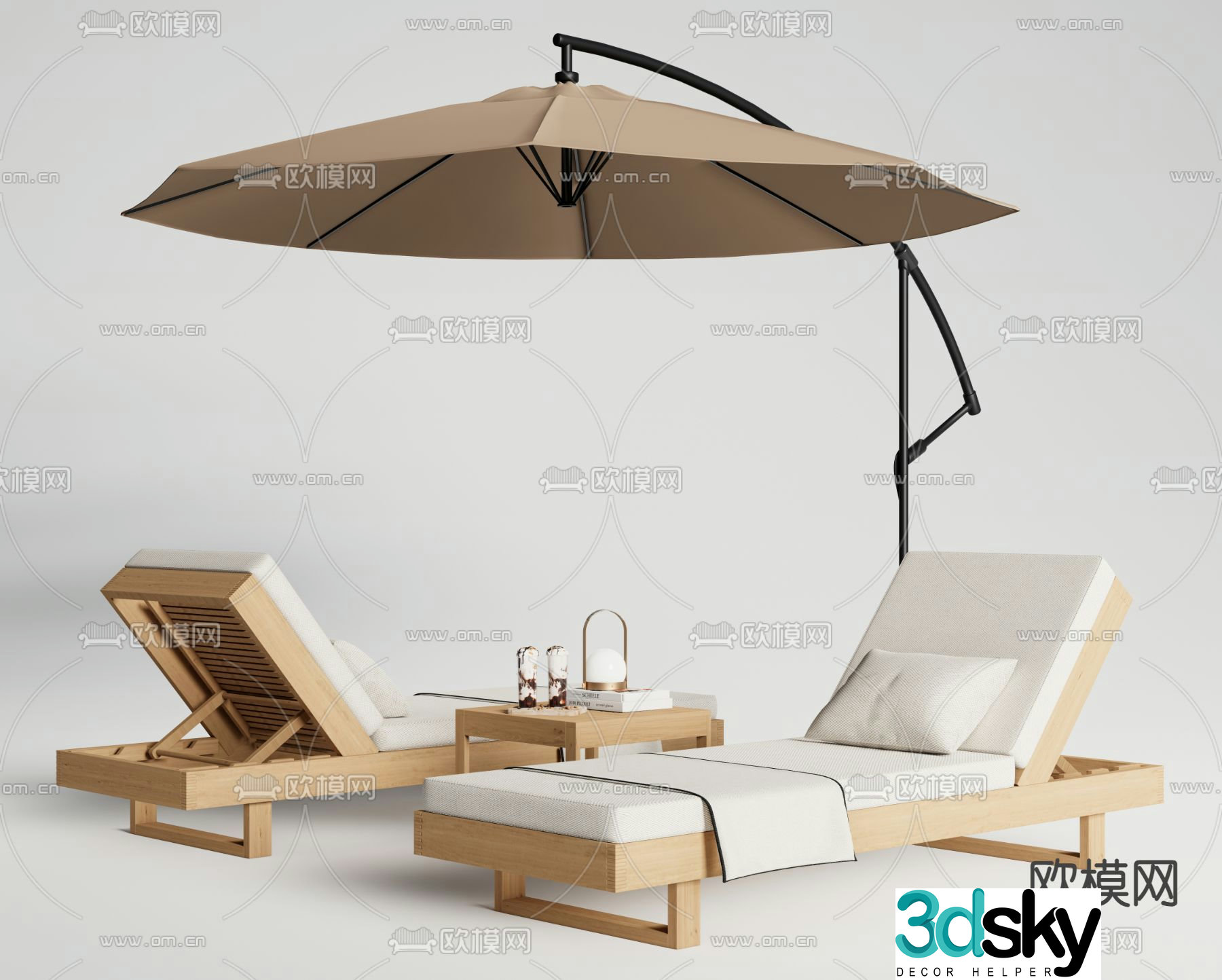 Outdoor lounge chair beach lounge chair 3d model