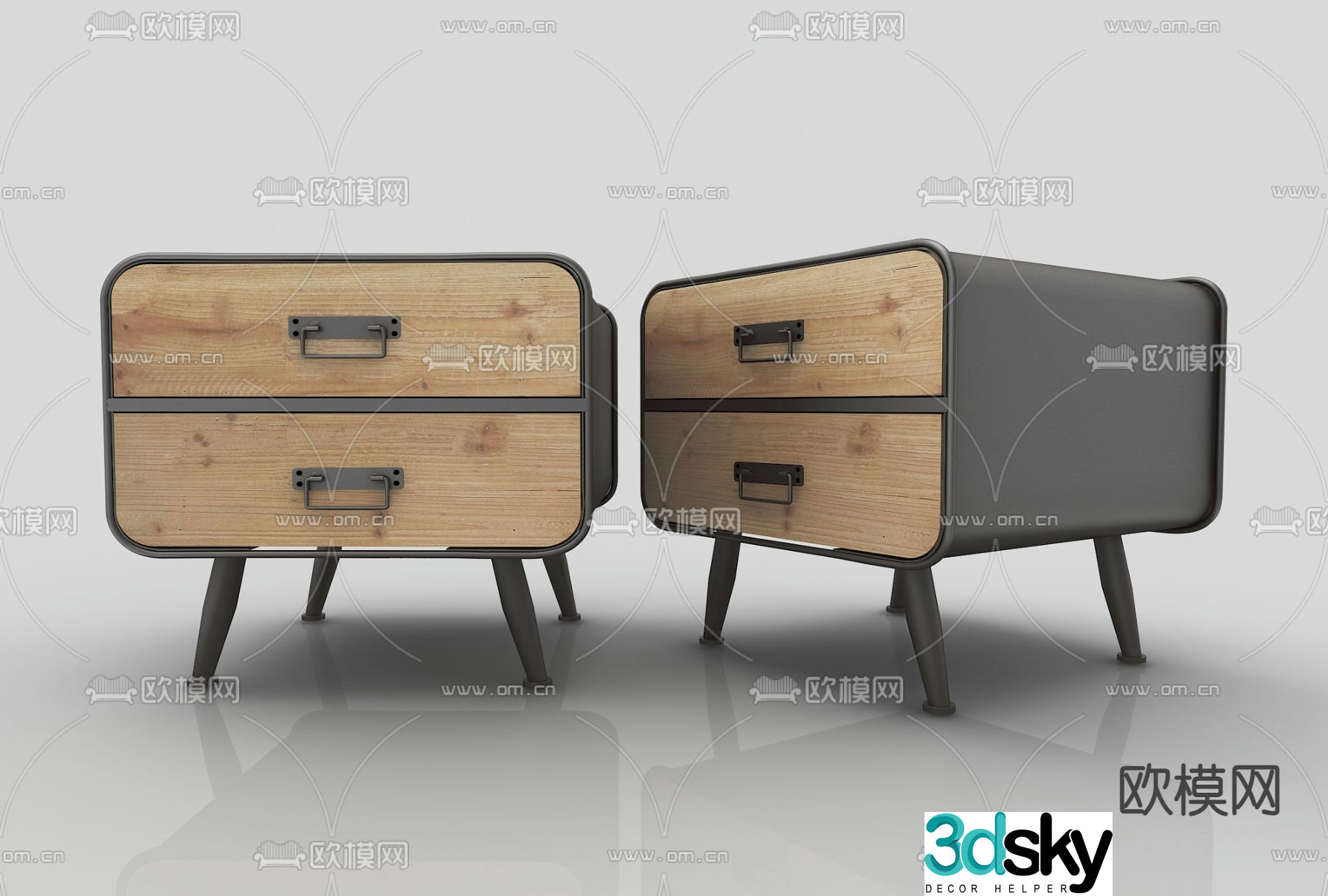wabi-sabi bedside table 3d model