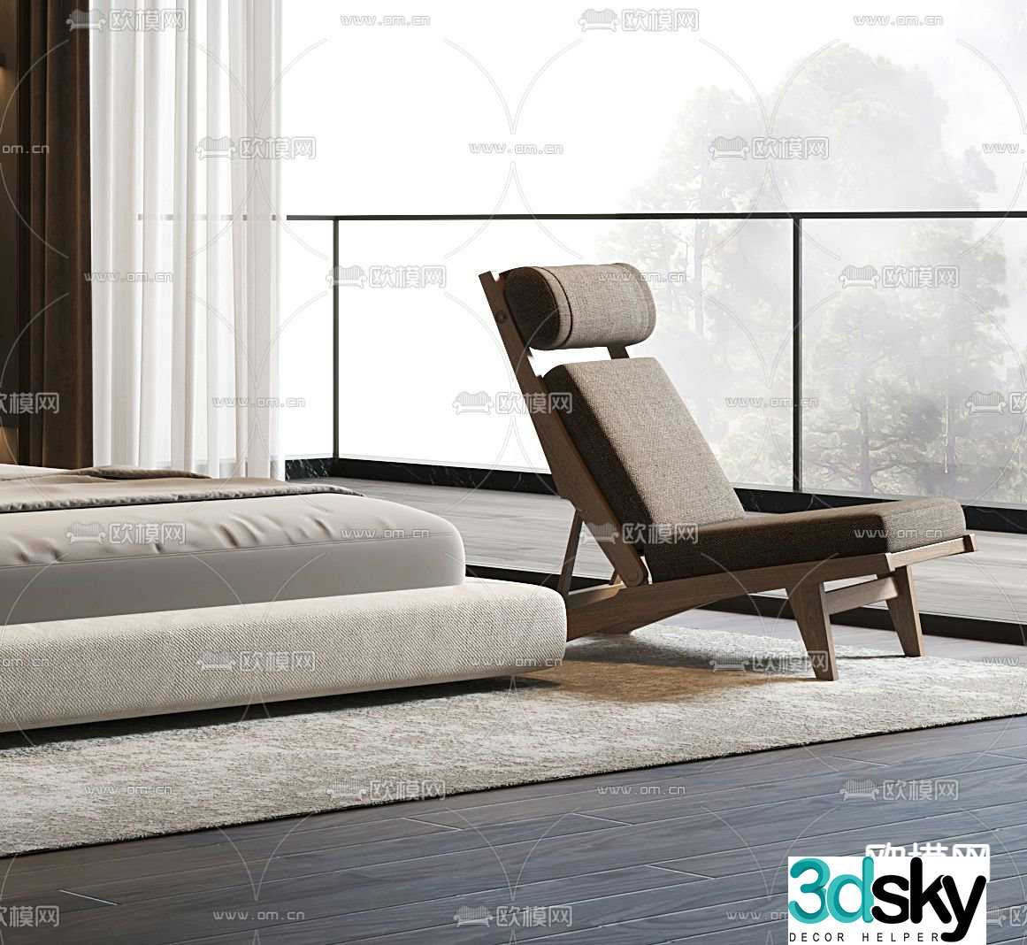 wabi-sabi recliner 3d model
