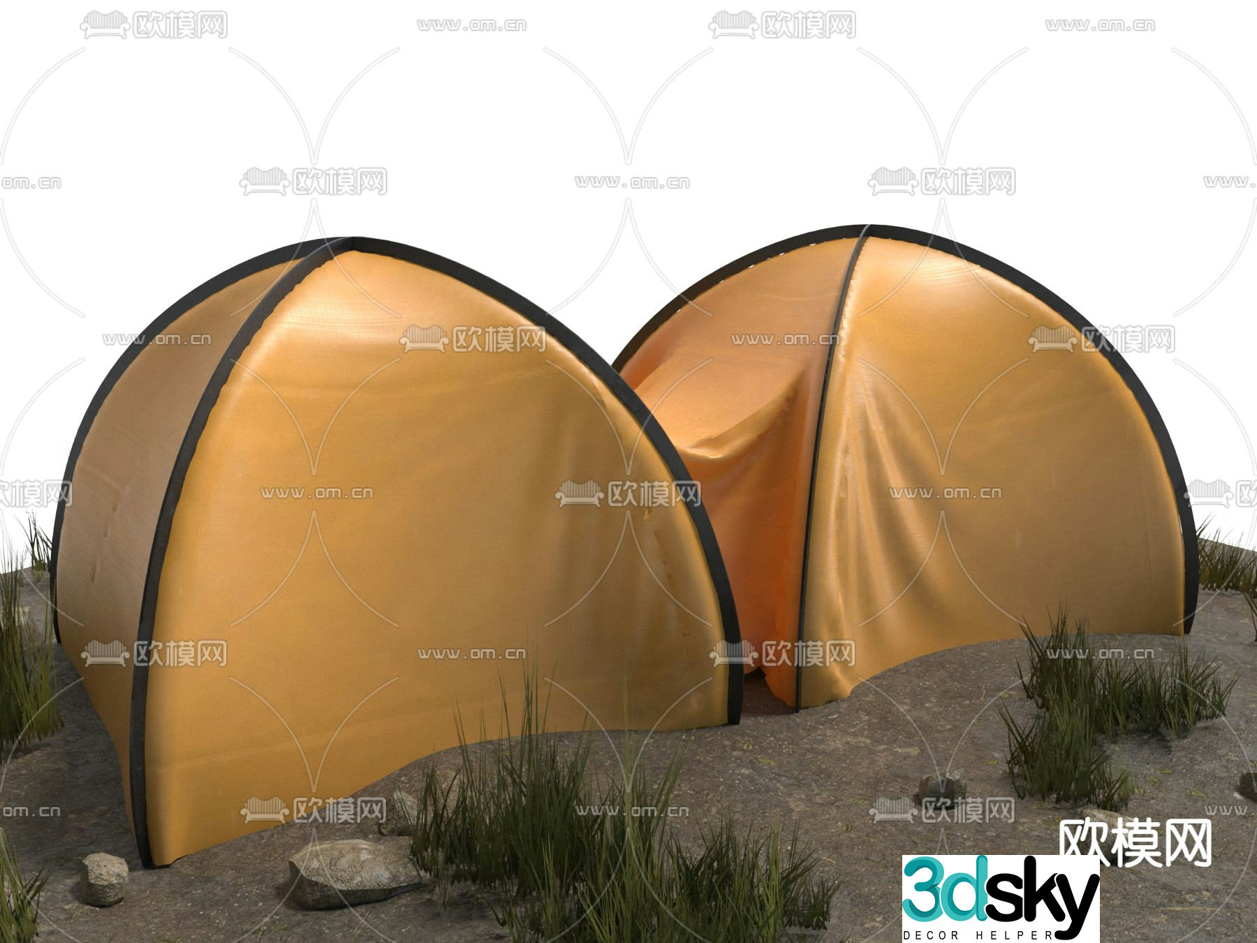 Camping equipment tent 3d model
