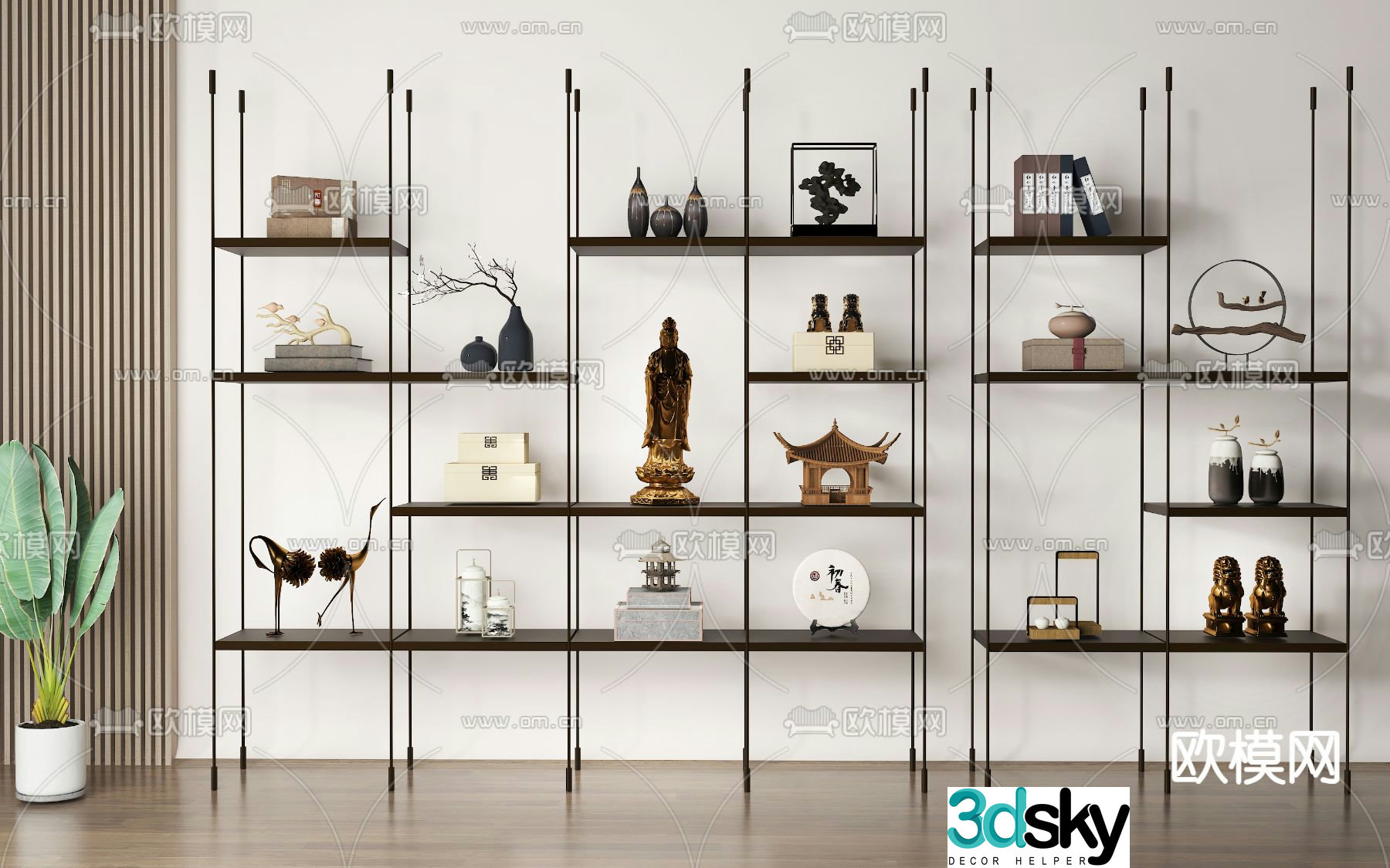 Modern storage rack decorative rack 3d model