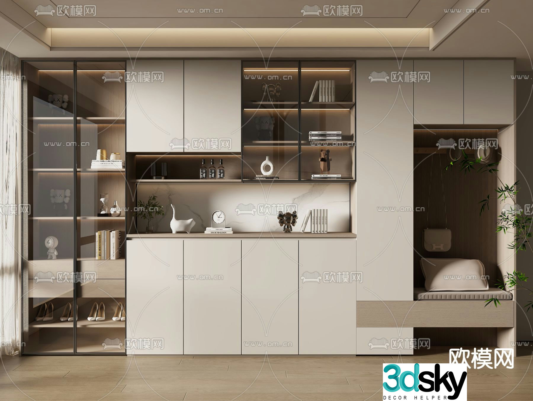 Modern shoe cabinet 3d model